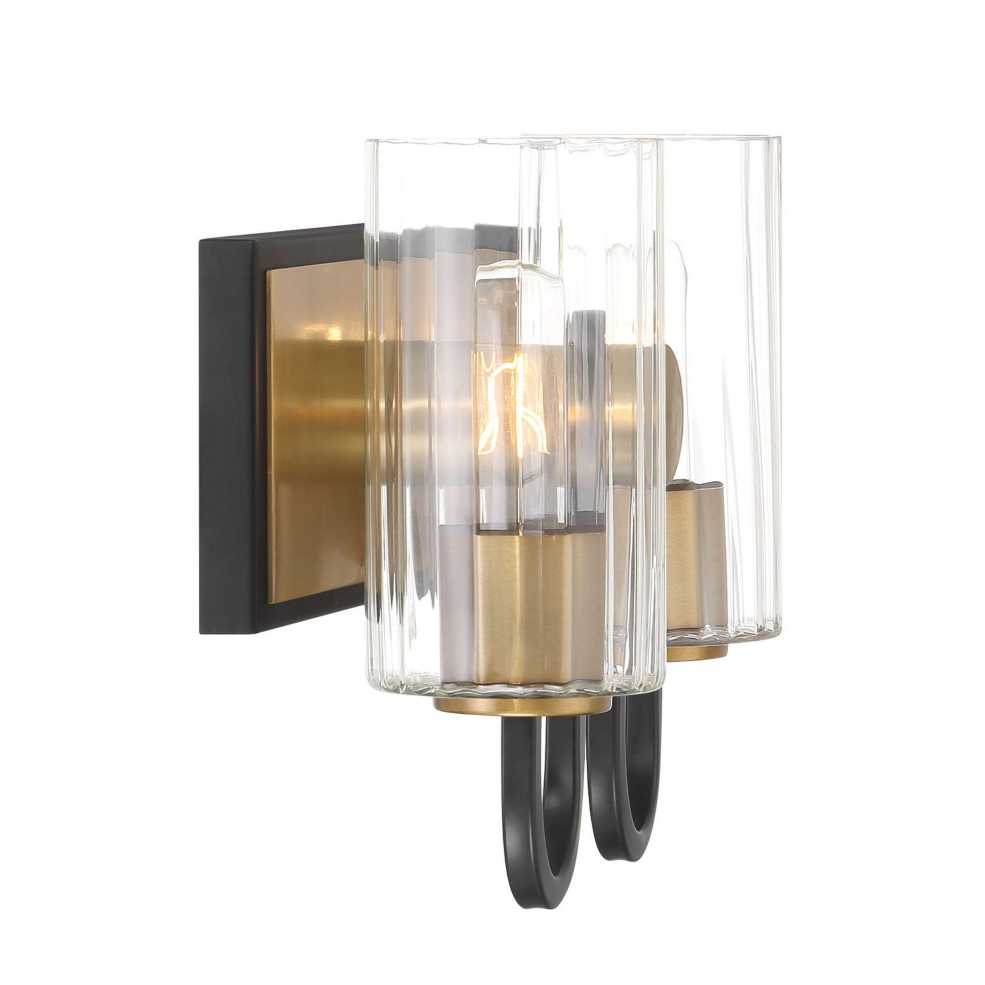 Orla 12" 2-Light Bath Vanity, Legacy Brass & Dark Matte Black Finish - Bees Lighting