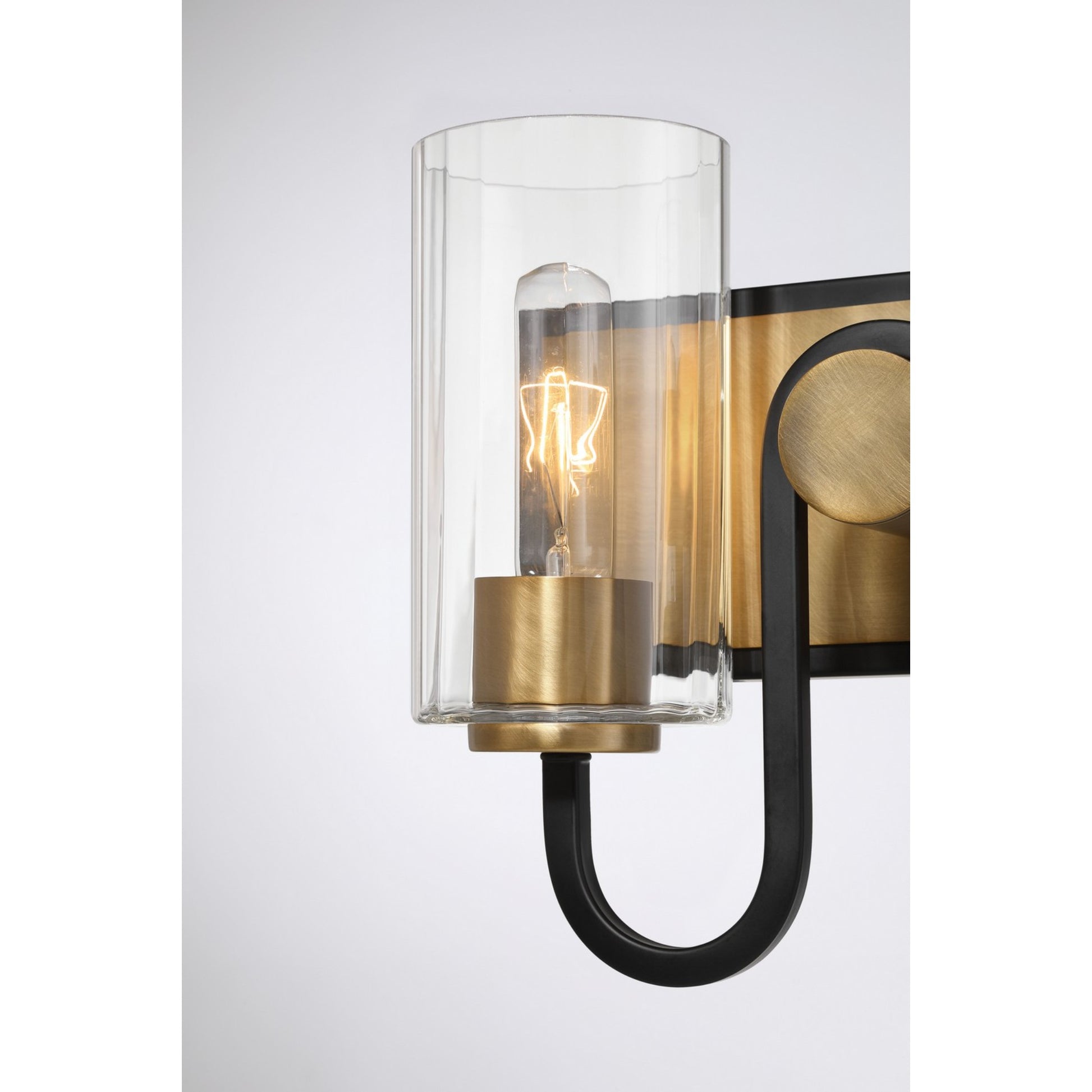 Orla 12" 2-Light Bath Vanity, Legacy Brass & Dark Matte Black Finish - Bees Lighting