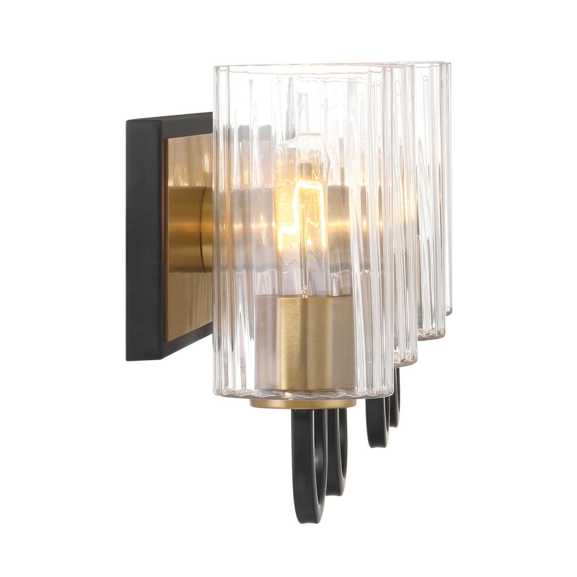 Orla 28" 4-Light Bath Vanity, Legacy Brass & Dark Matte Black Finish - Bees Lighting