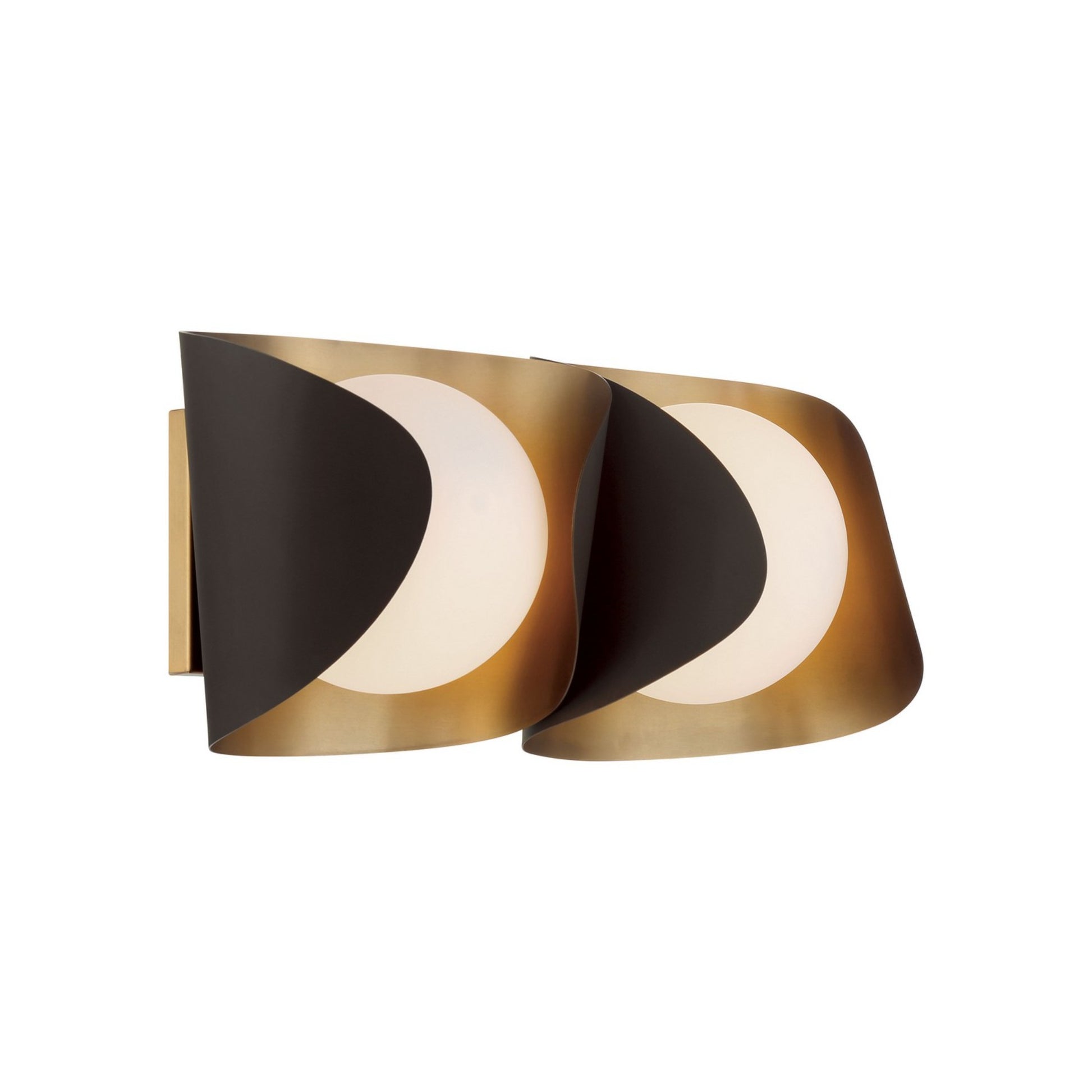 Flare 16" 2-Light Bath Vanity, Legacy Brass & Dark Bronze Finish - Bees Lighting