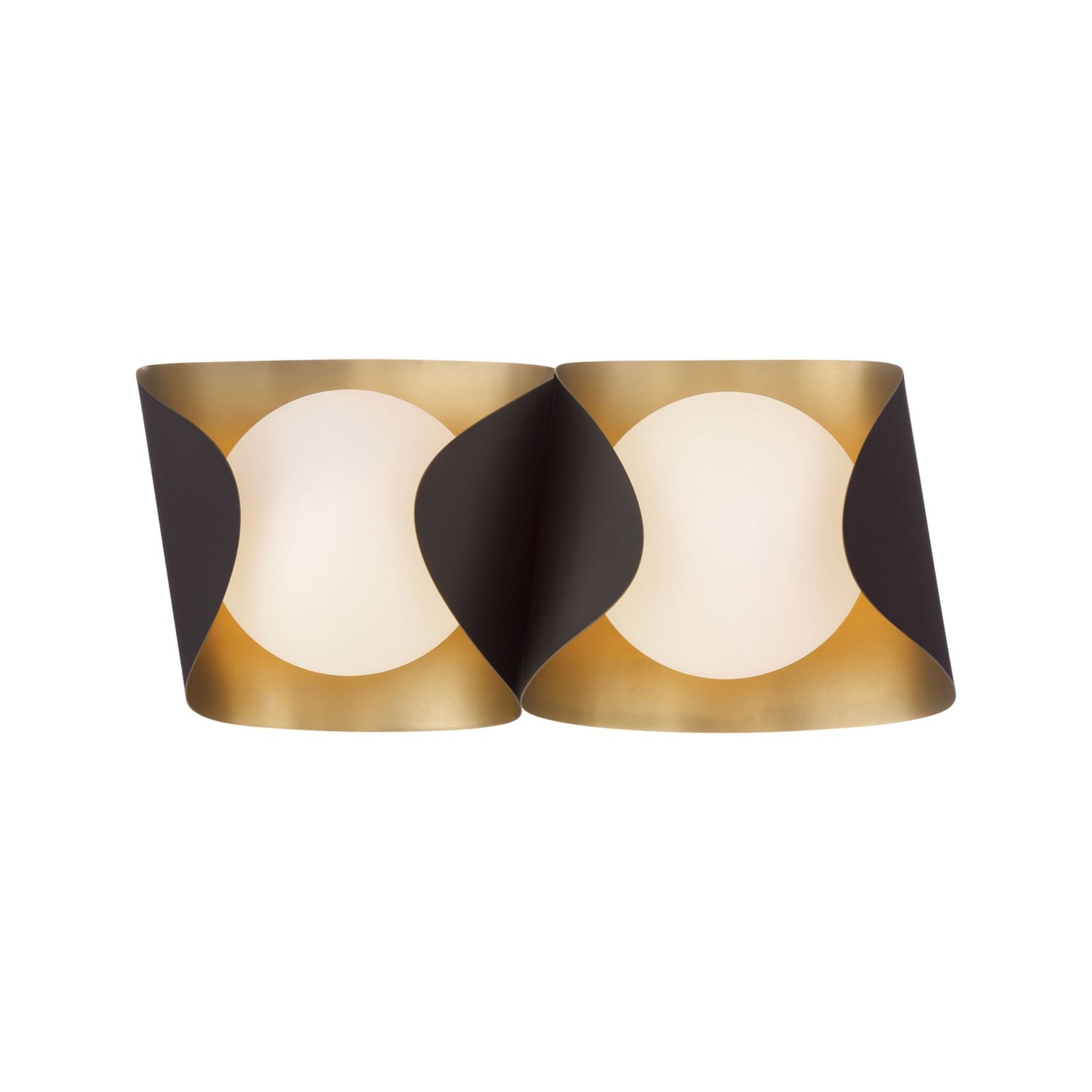 Flare 16" 2-Light Bath Vanity, Legacy Brass & Dark Bronze Finish - Bees Lighting