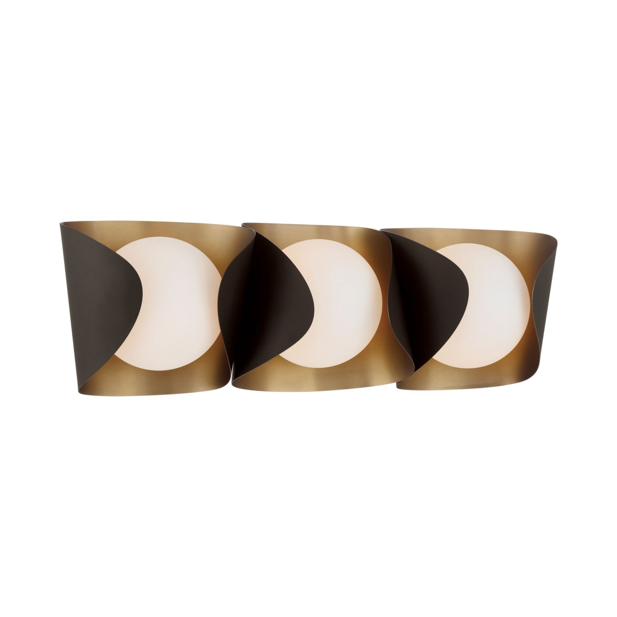 Flare 24" 3-Light Bath Vanity, Legacy Brass & Dark Bronze Finish - Bees Lighting