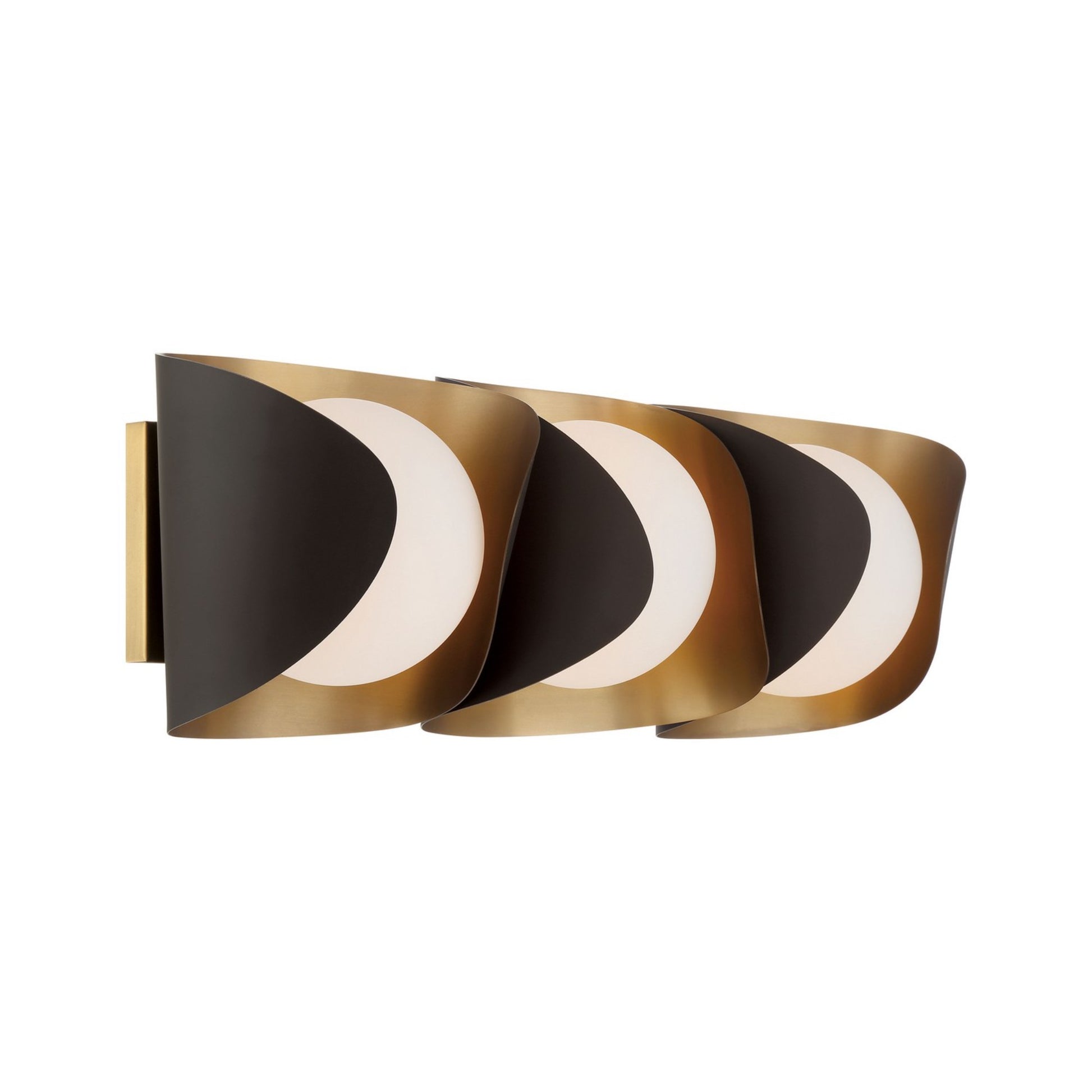 Flare 24" 3-Light Bath Vanity, Legacy Brass & Dark Bronze Finish - Bees Lighting