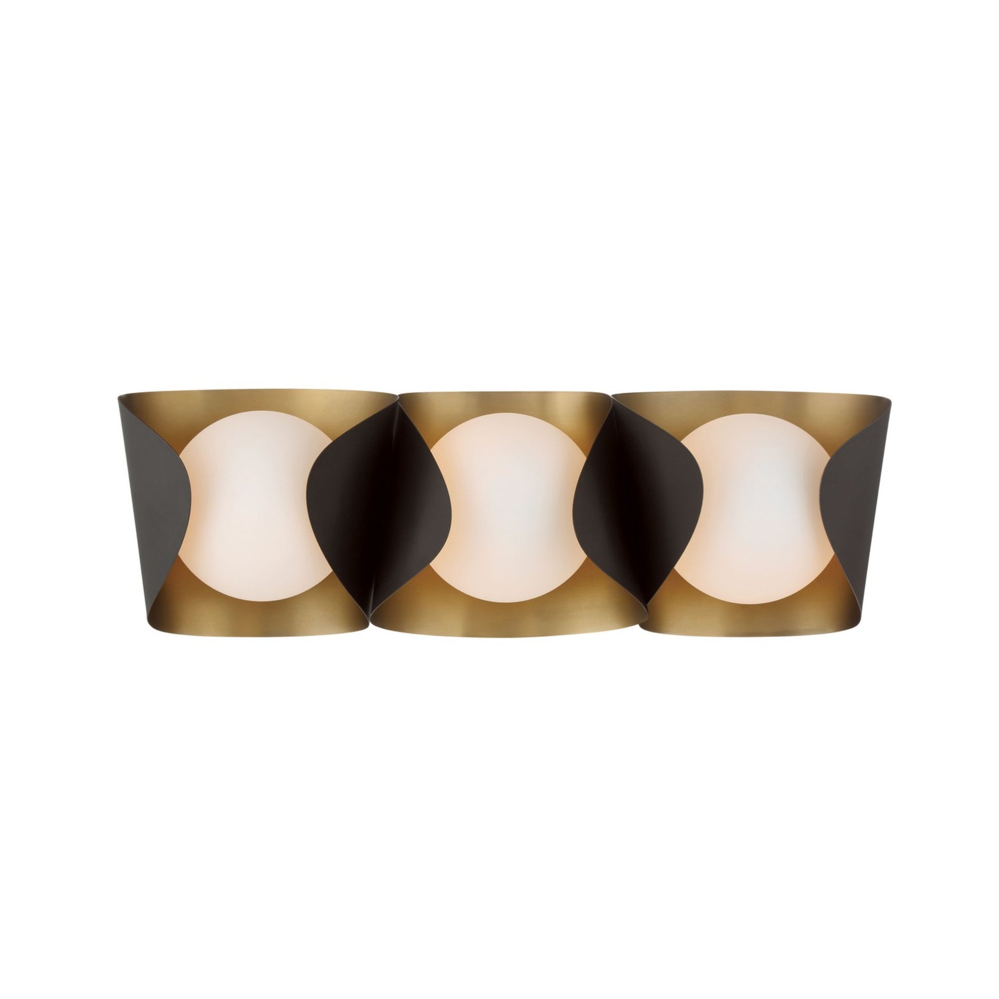 Flare 24" 3-Light Bath Vanity, Legacy Brass & Dark Bronze Finish - Bees Lighting