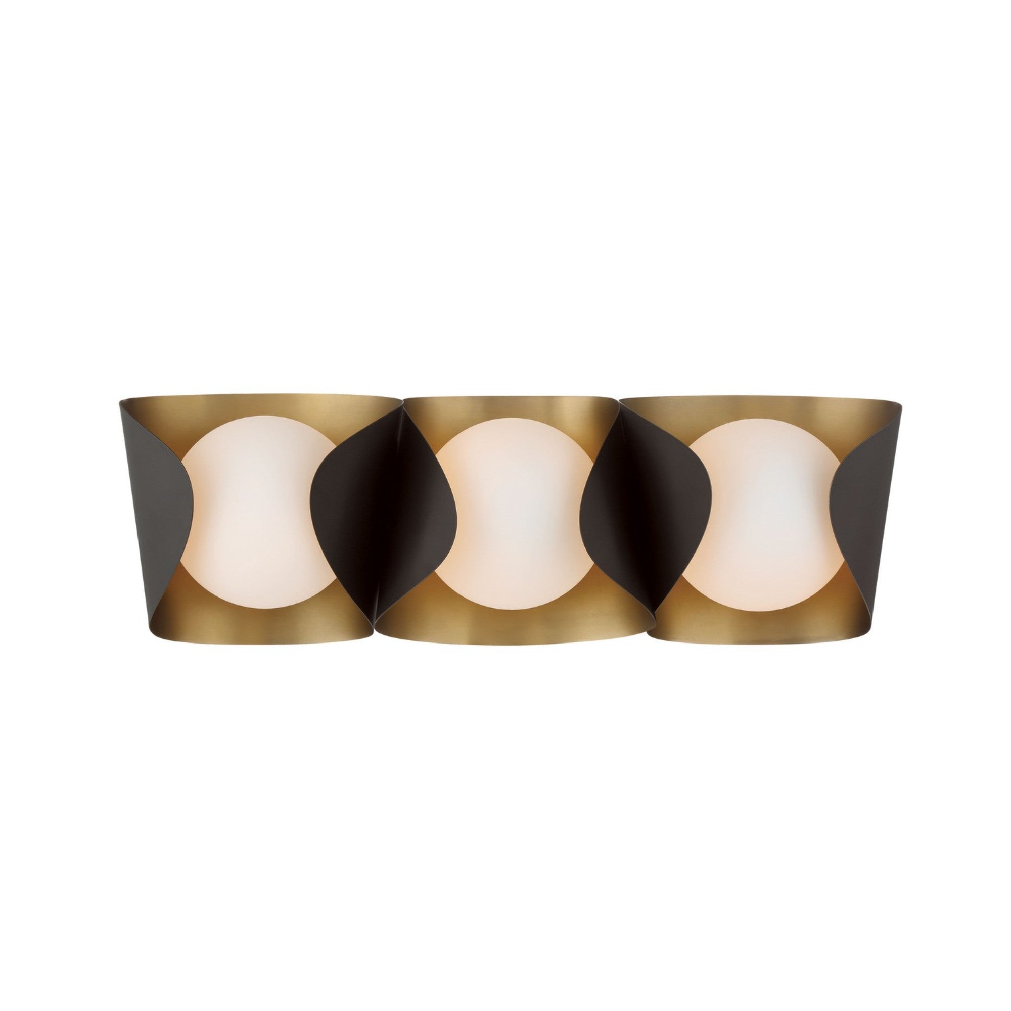 Flare 24" 3-Light Bath Vanity, Legacy Brass & Dark Bronze Finish - Bees Lighting