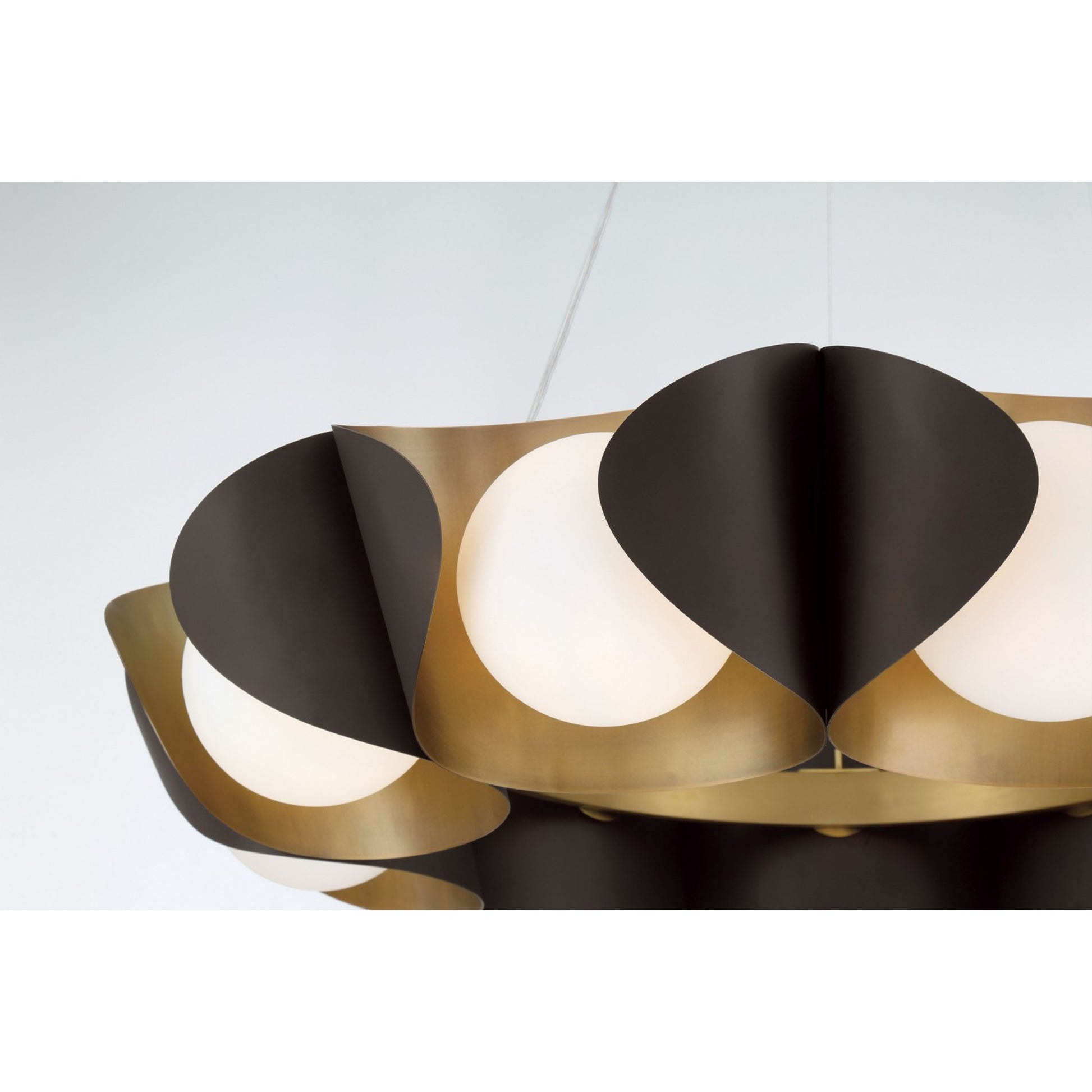 Flare 34" 9-Light Pendant, Legacy Brass & Dark Bronze Finish - Bees Lighting
