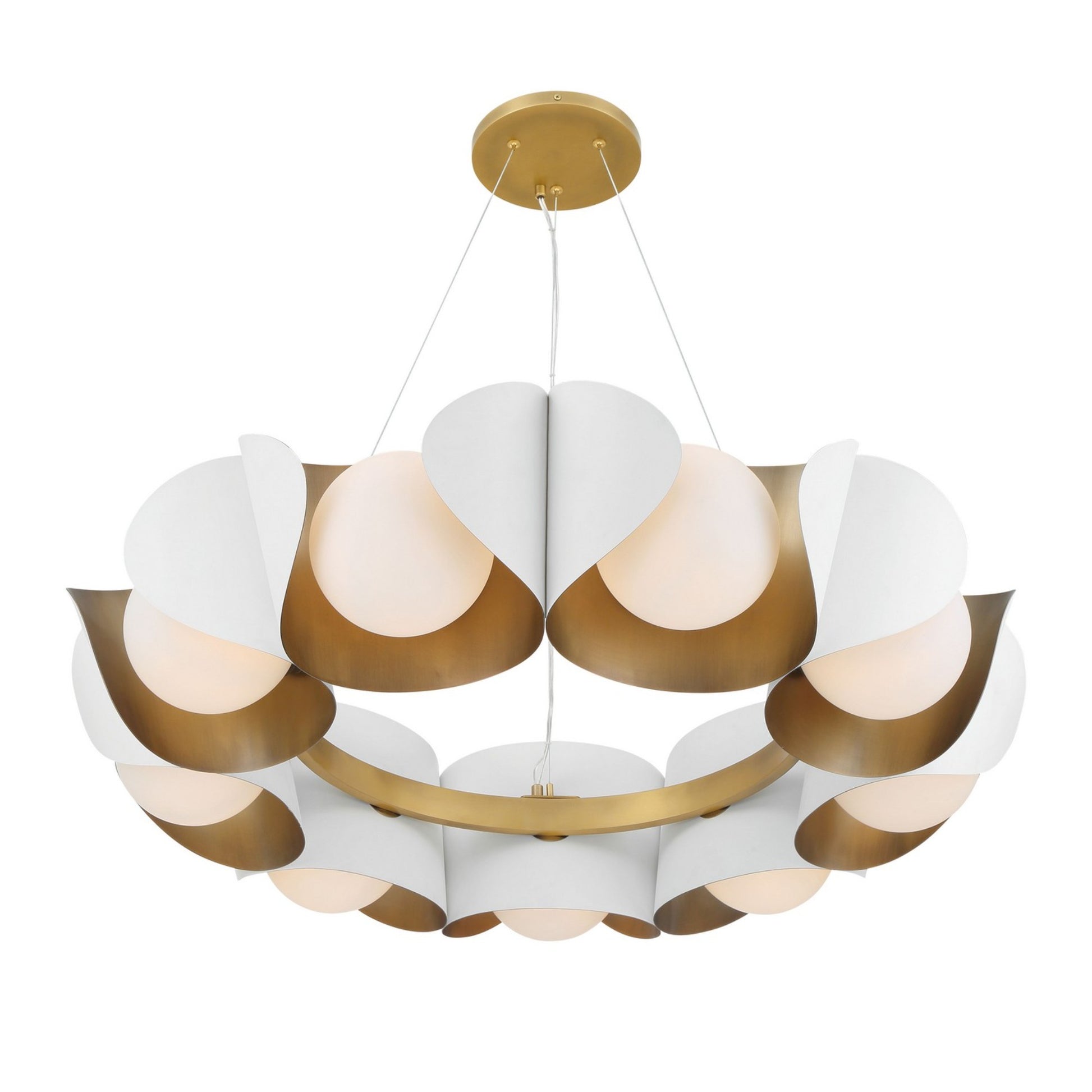 Flare 34" 9-Light Pendant, Sand White Finish - Bees Lighting