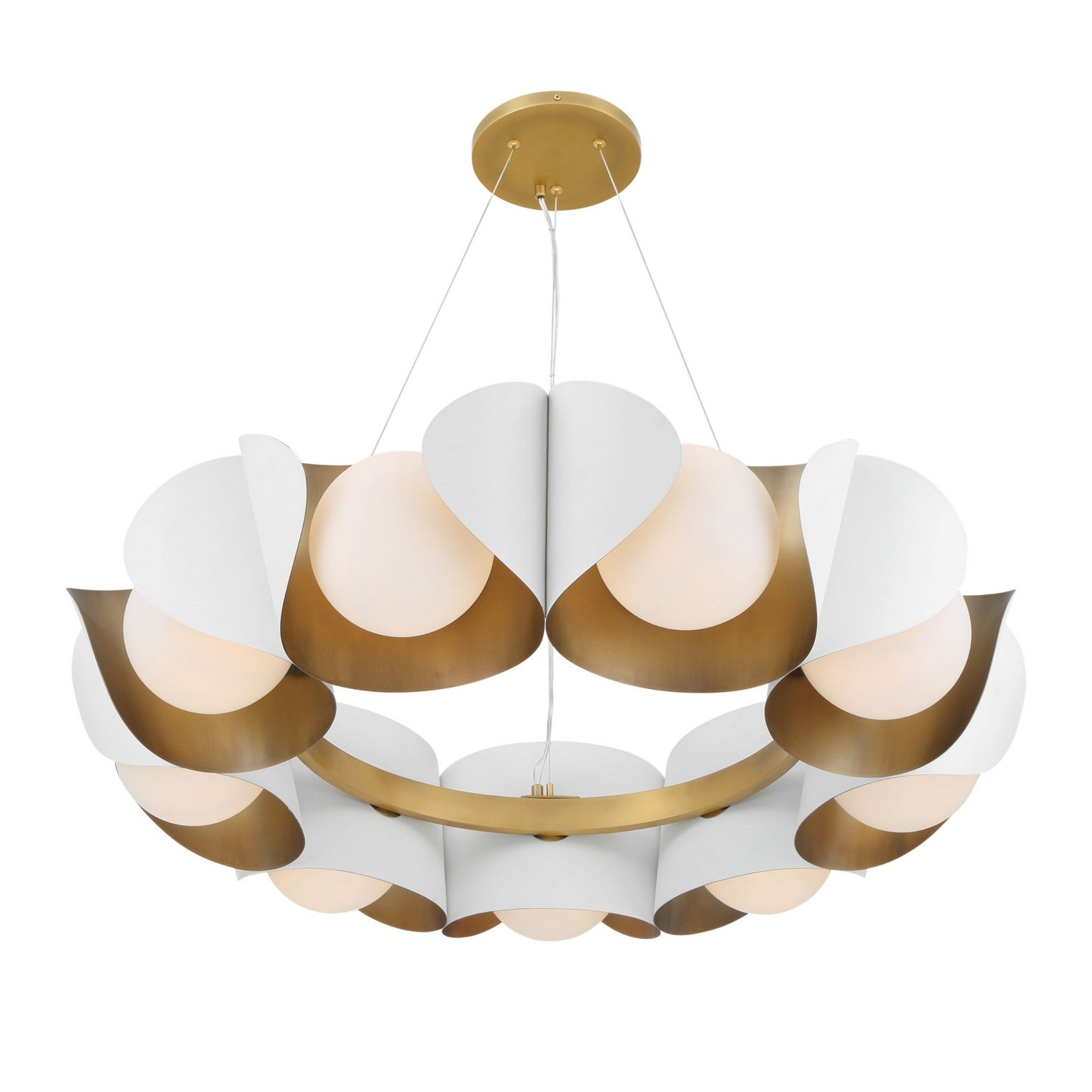 Flare 34" 9-Light Pendant, Sand White Finish - Bees Lighting