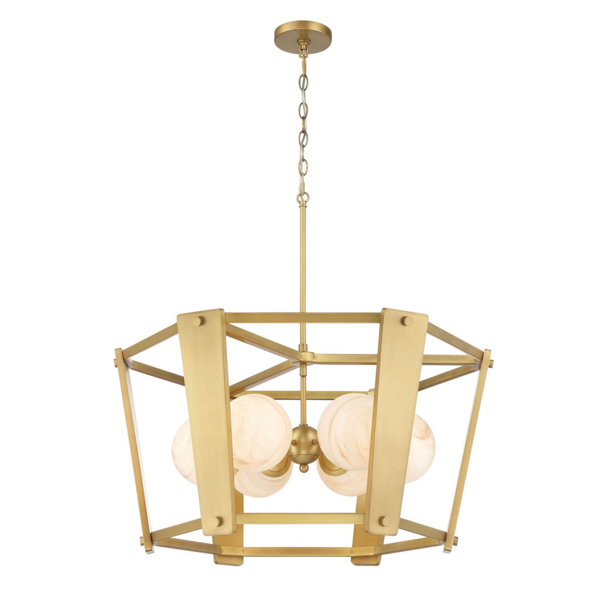 Shimmer 31" 6-Light Pendant, Legacy Brass Finish - Bees Lighting