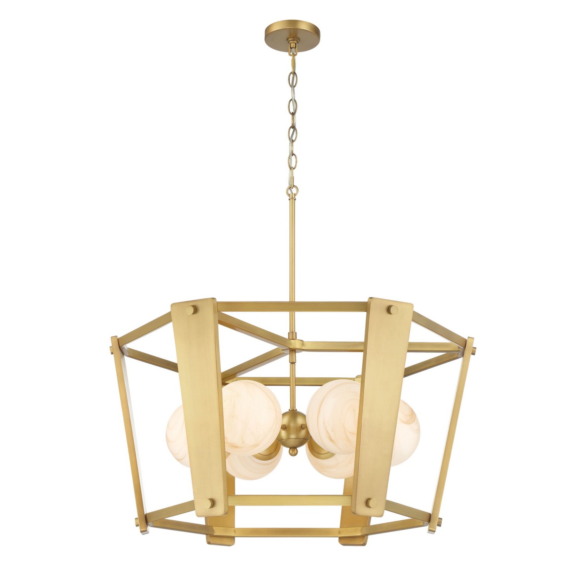 Shimmer 31" 6-Light Pendant, Legacy Brass Finish - Bees Lighting