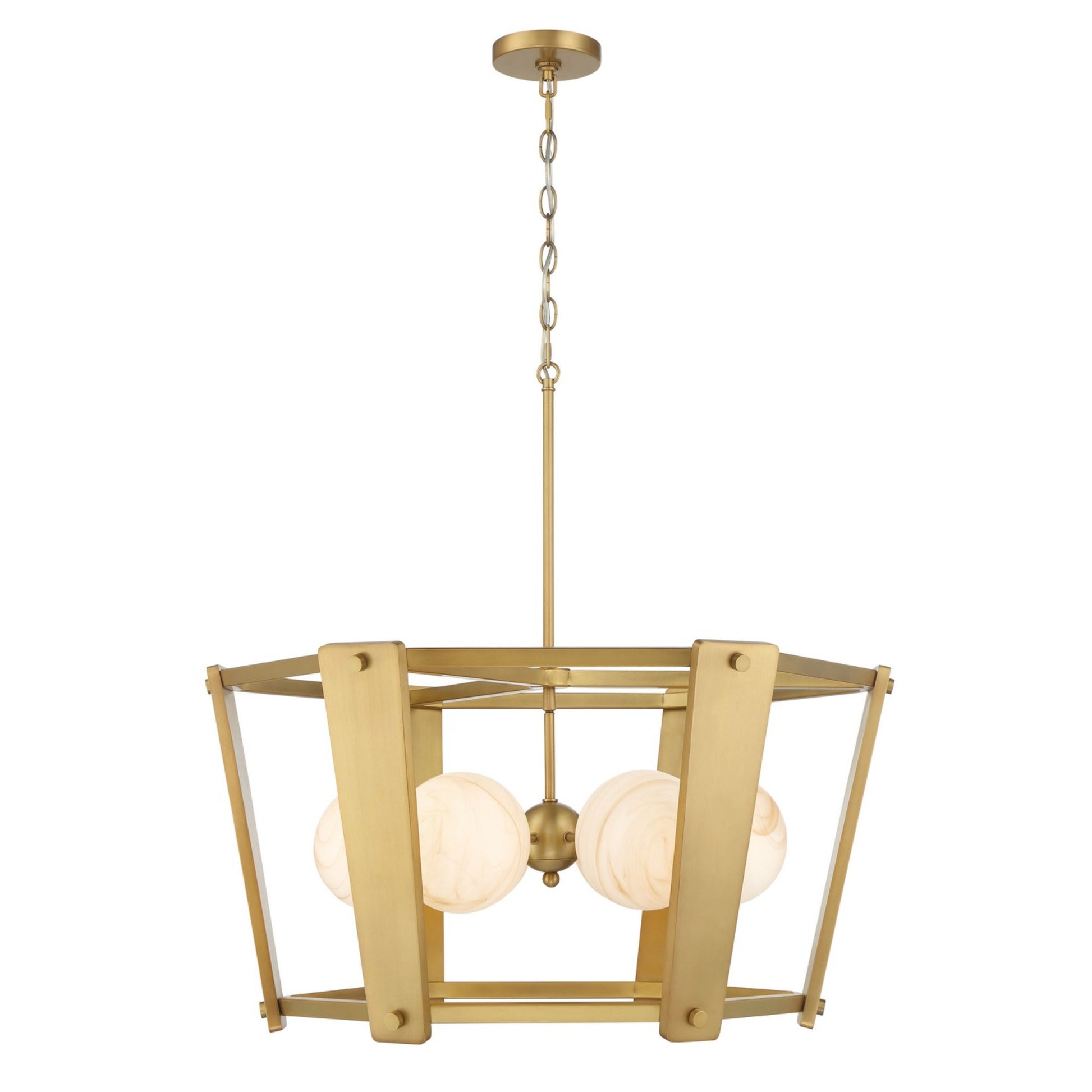 Shimmer 31" 6-Light Pendant, Legacy Brass Finish - Bees Lighting