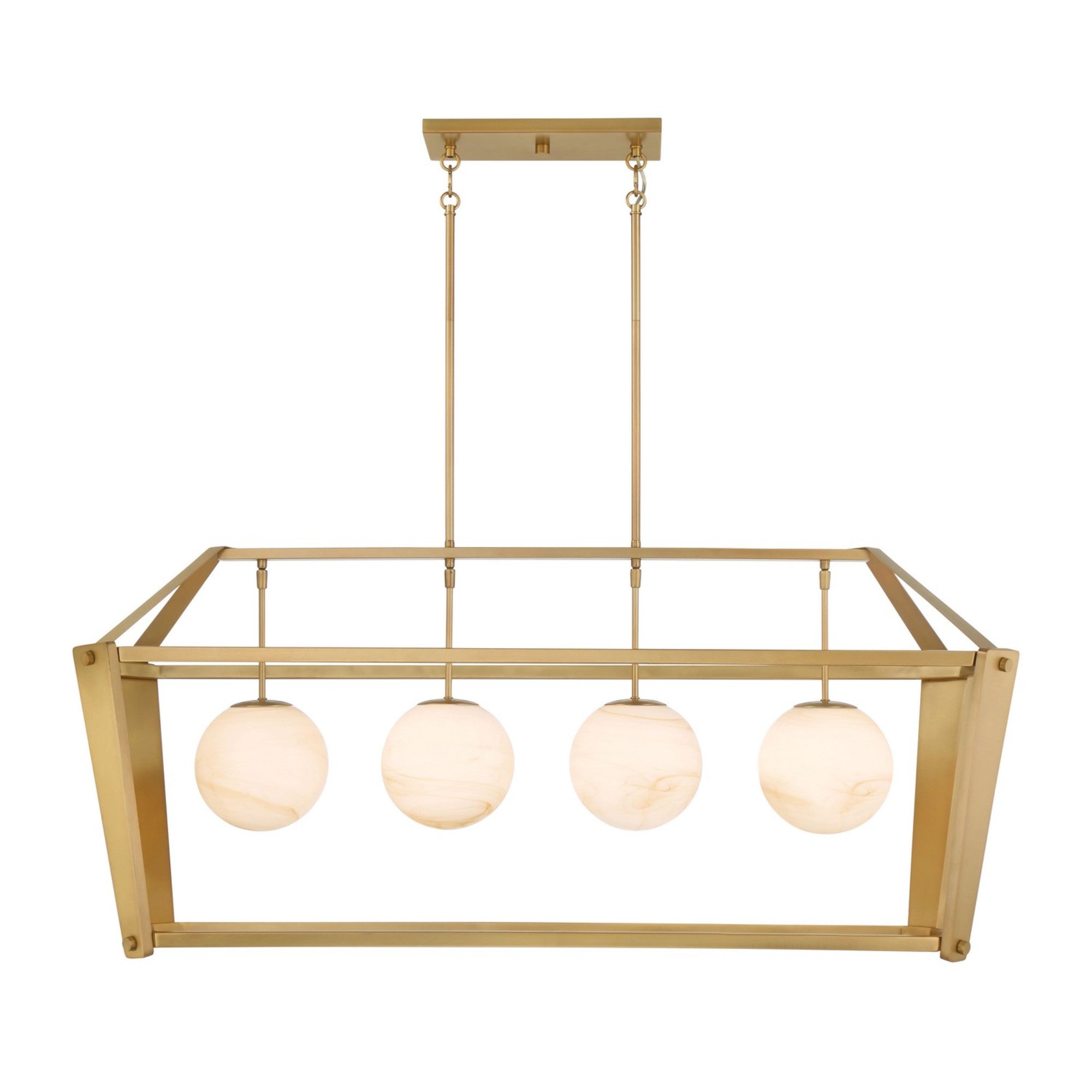 Shimmer 48" 4-Light Island Light, Legacy Brass Finish - Bees Lighting