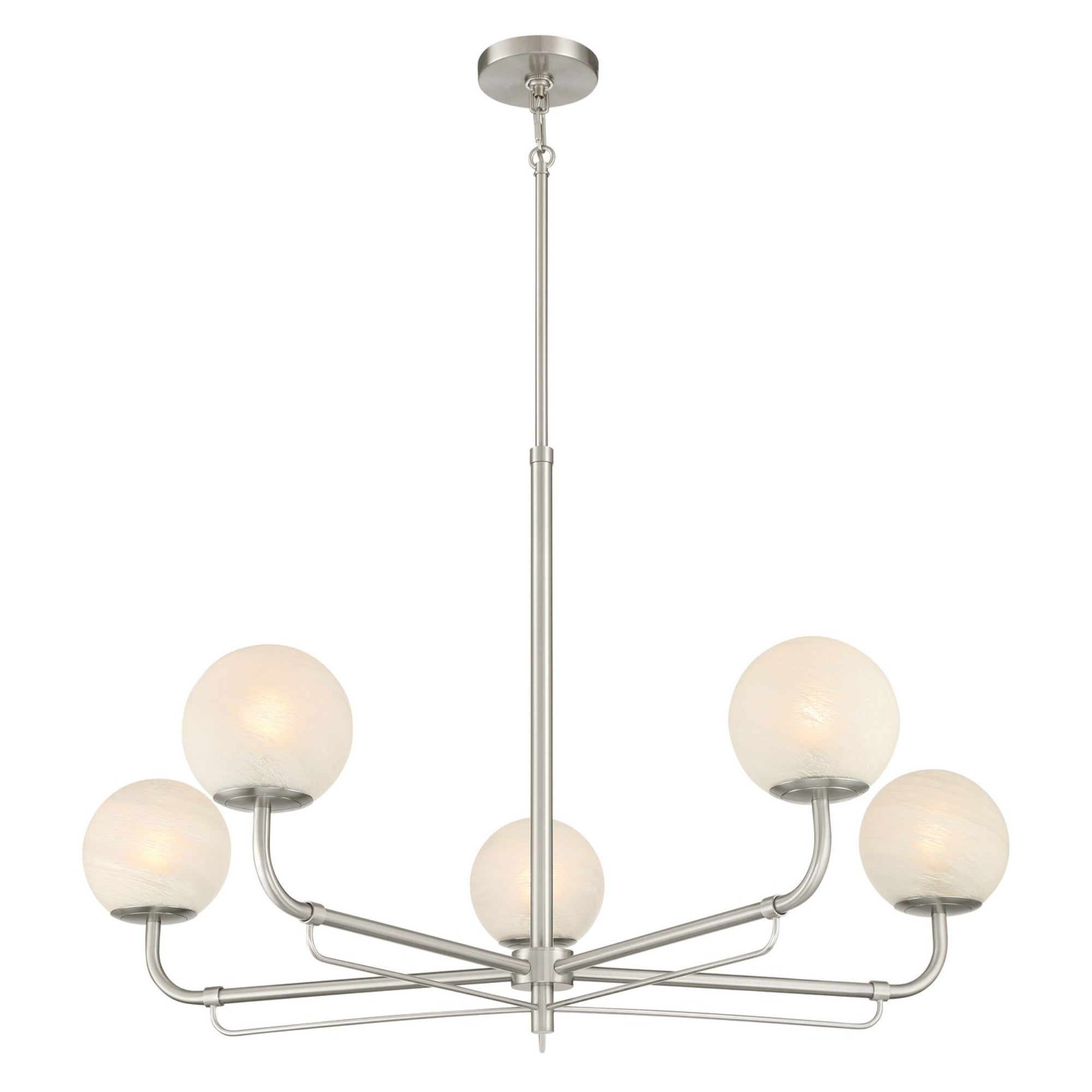 Whitehall 38" 5-Light Chandelier, Brushed Nickel Finish - Bees Lighting