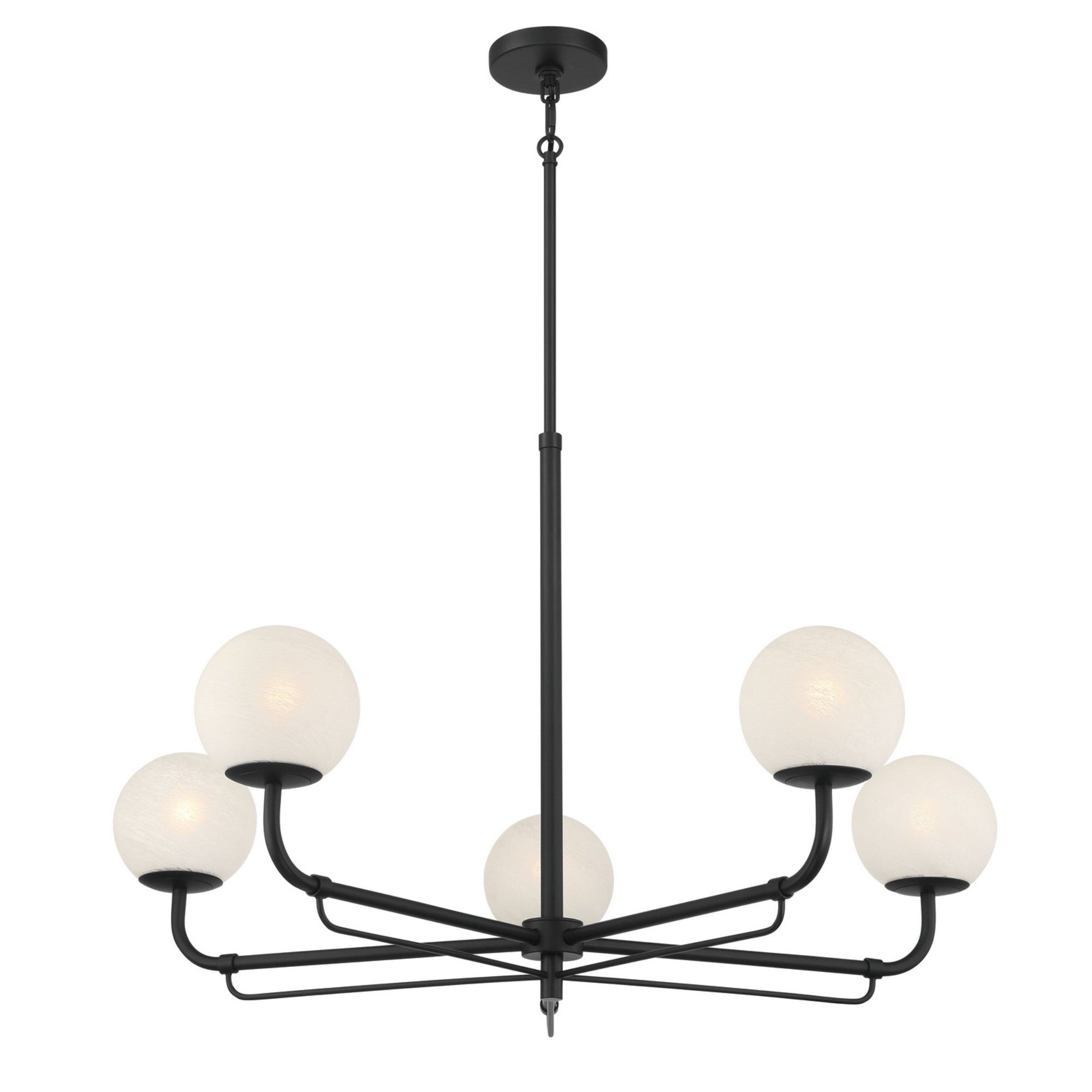 Whitehall 38" 5-Light Chandelier, Dark Matte Black Finish - Bees Lighting