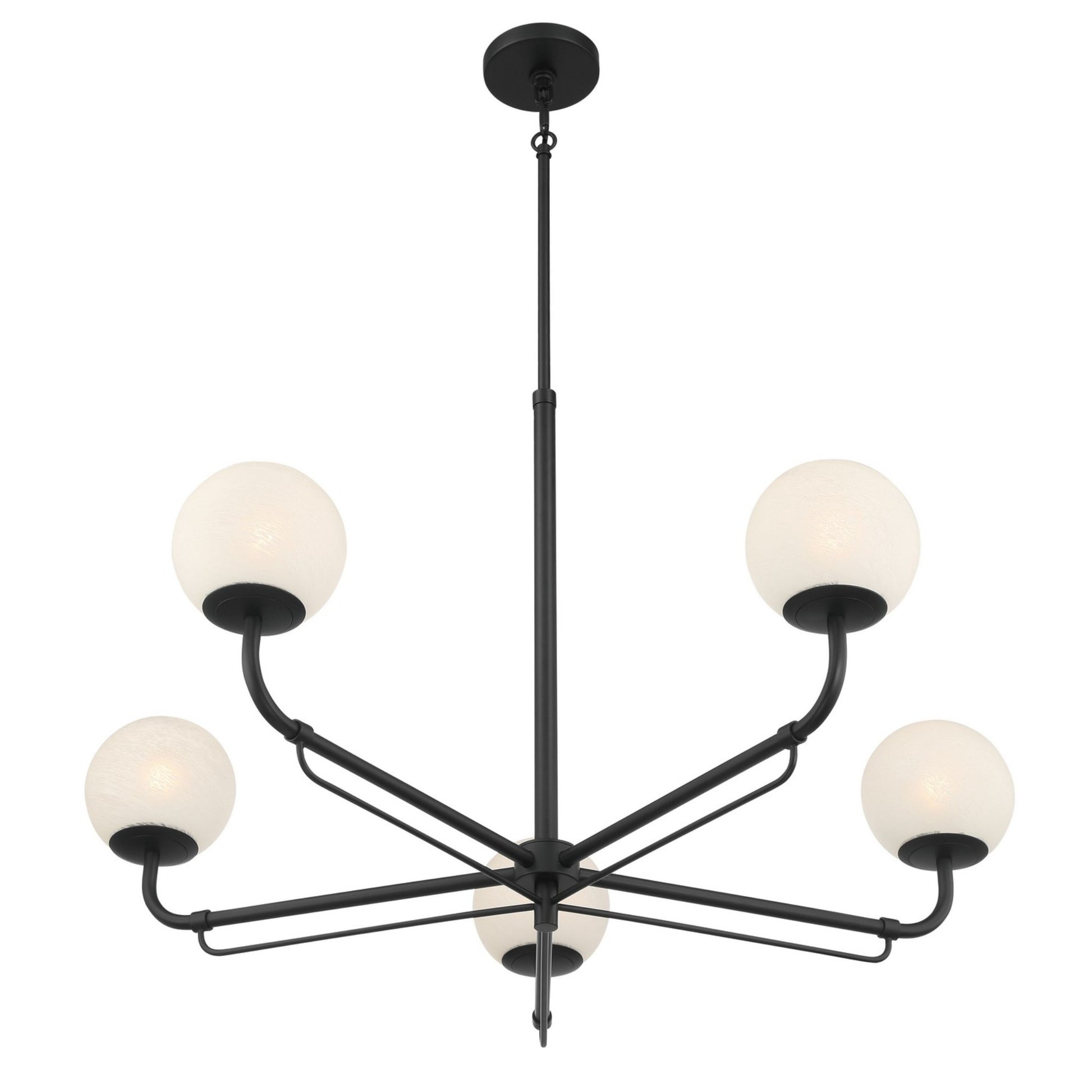 Whitehall 38" 5-Light Chandelier, Dark Matte Black Finish - Bees Lighting