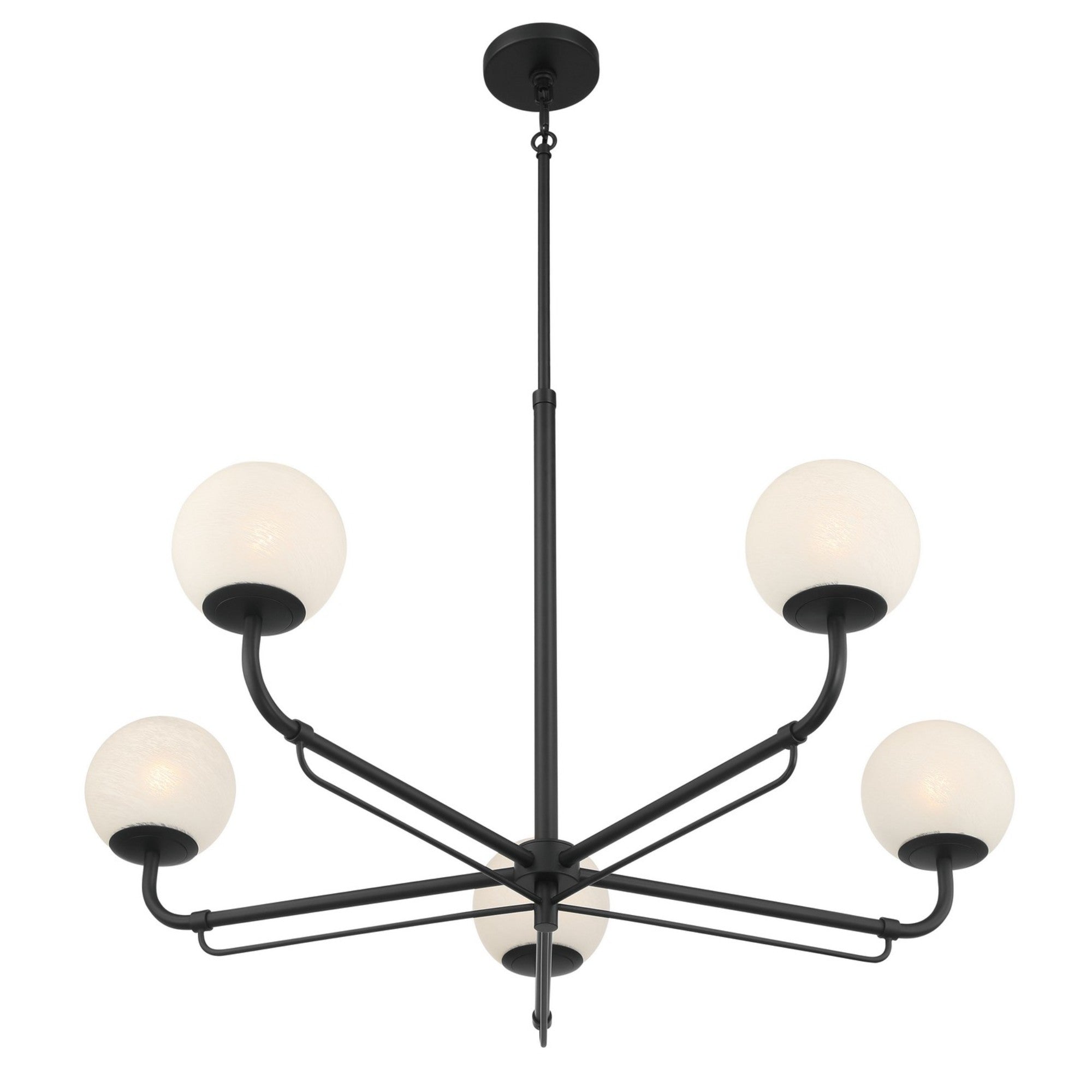 Whitehall 38" 5-Light Chandelier, Dark Matte Black Finish - Bees Lighting