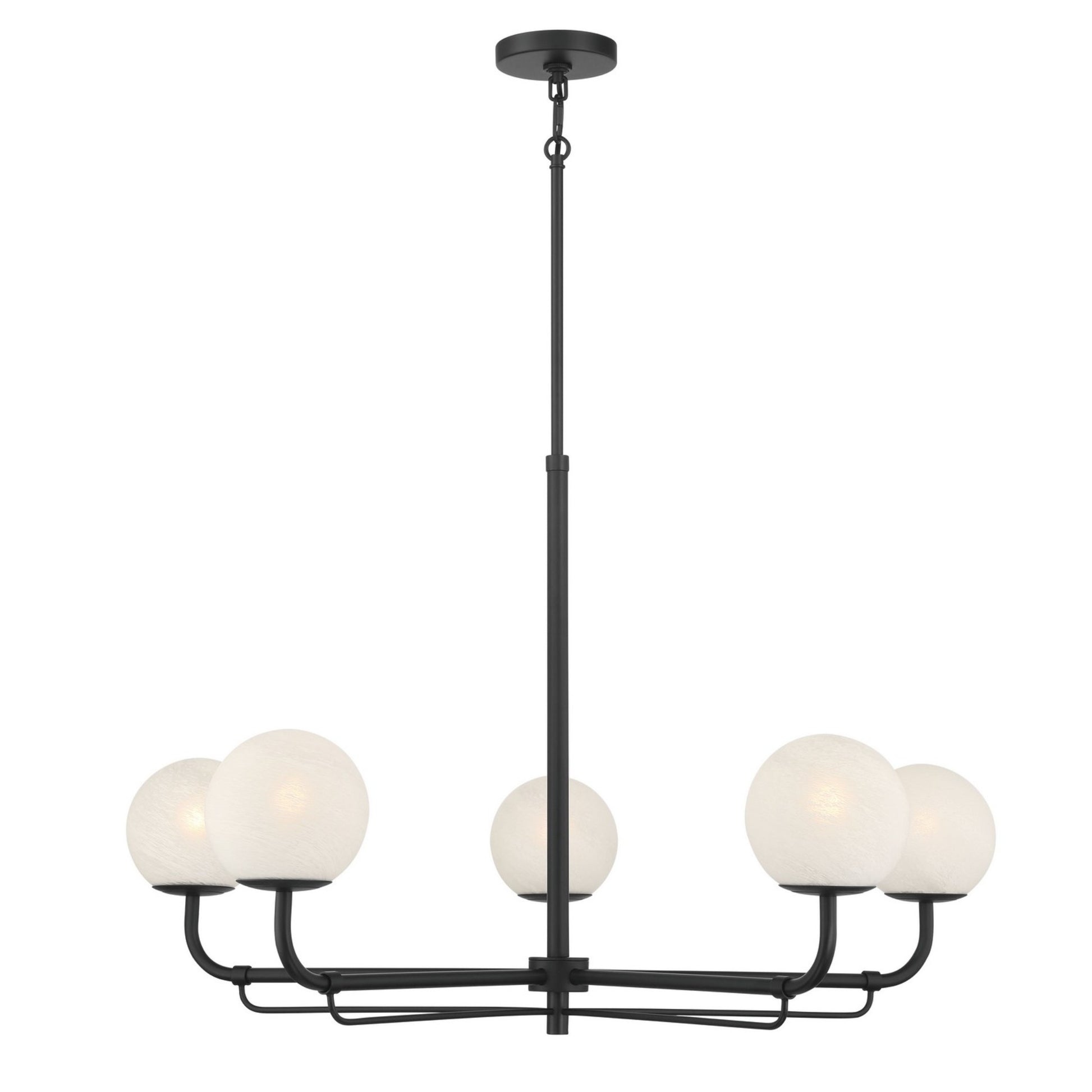 Whitehall 38" 5-Light Chandelier, Dark Matte Black Finish - Bees Lighting