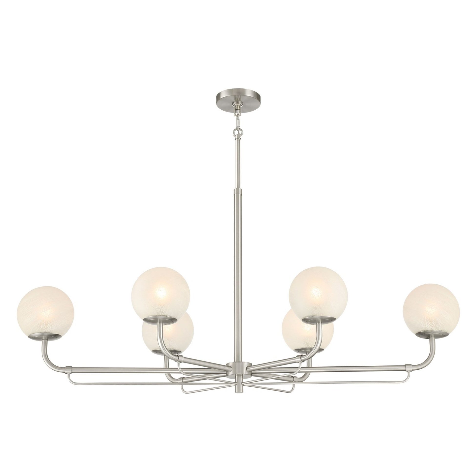Whitehall 46" 6-Light Island Light, Brushed Nickel Finish - Bees Lighting