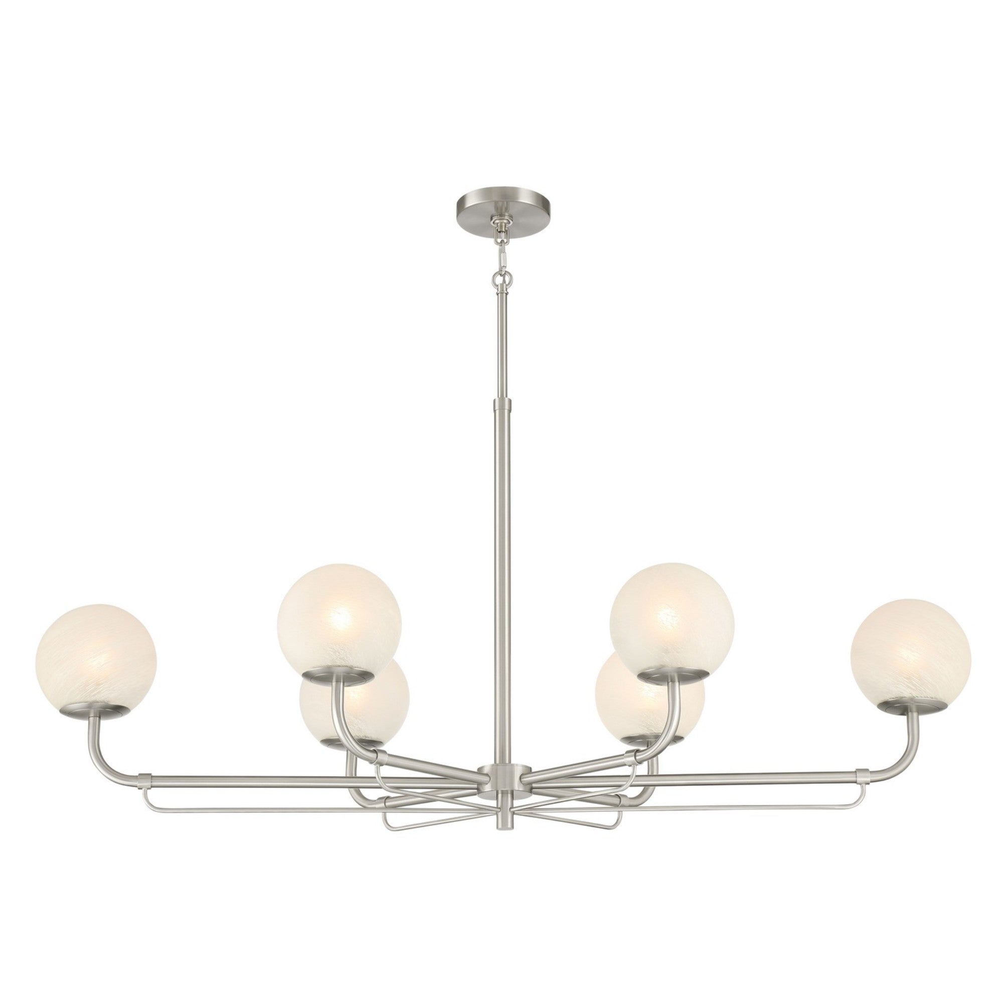 Whitehall 46" 6-Light Island Light, Brushed Nickel Finish - Bees Lighting