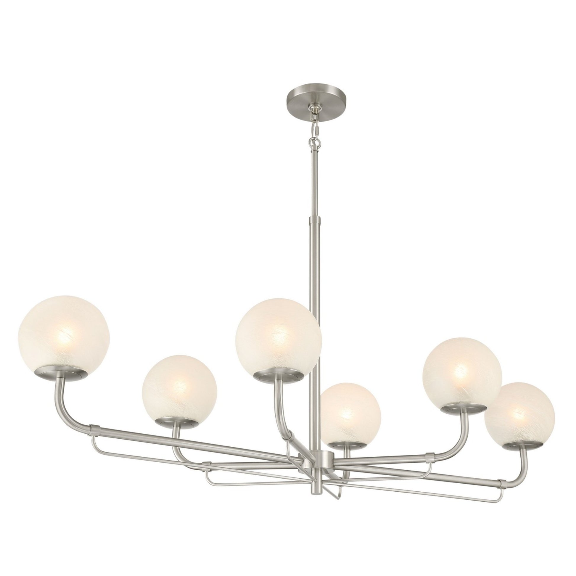 Whitehall 46" 6-Light Island Light, Brushed Nickel Finish - Bees Lighting