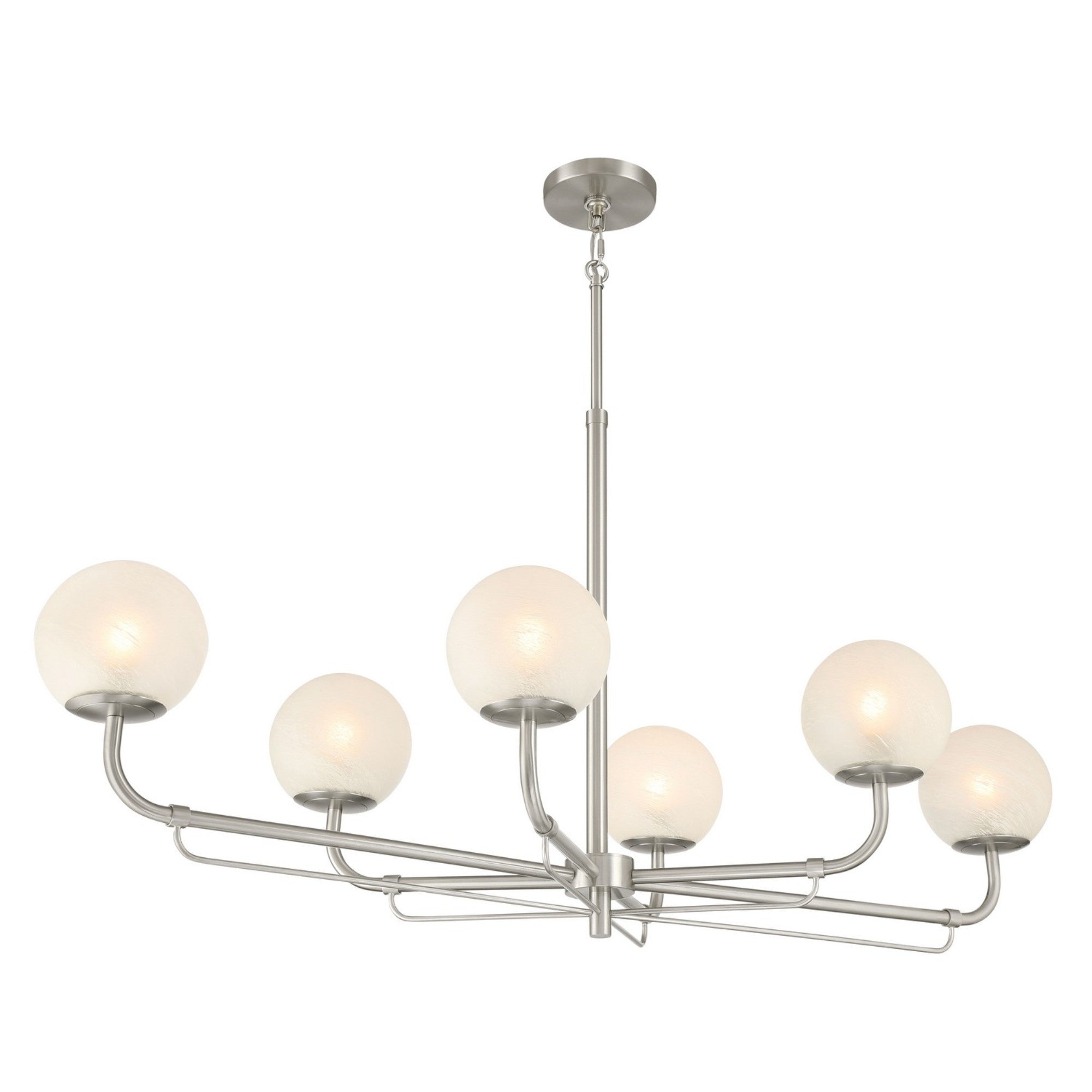 Whitehall 46" 6-Light Island Light, Brushed Nickel Finish - Bees Lighting