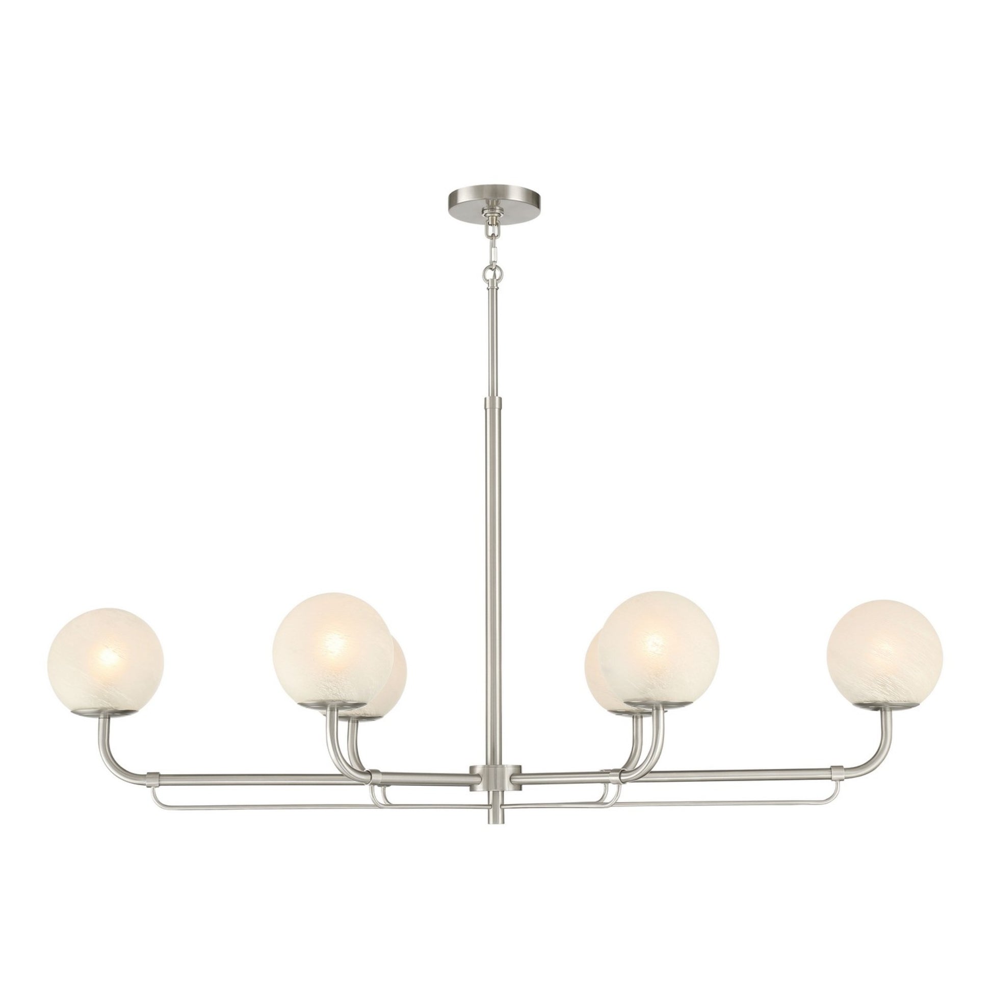 Whitehall 46" 6-Light Island Light, Brushed Nickel Finish - Bees Lighting