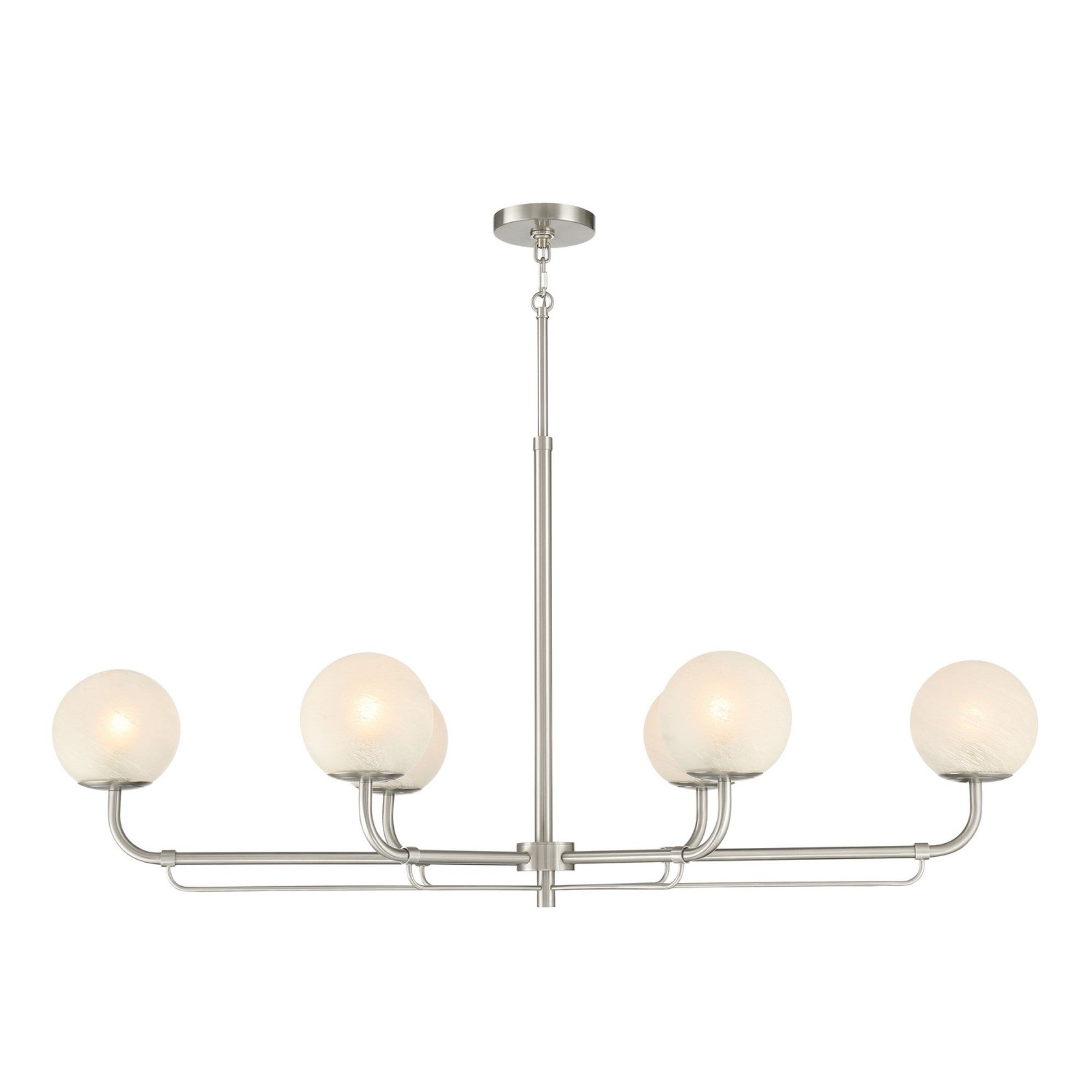 Whitehall 46" 6-Light Island Light, Brushed Nickel Finish - Bees Lighting