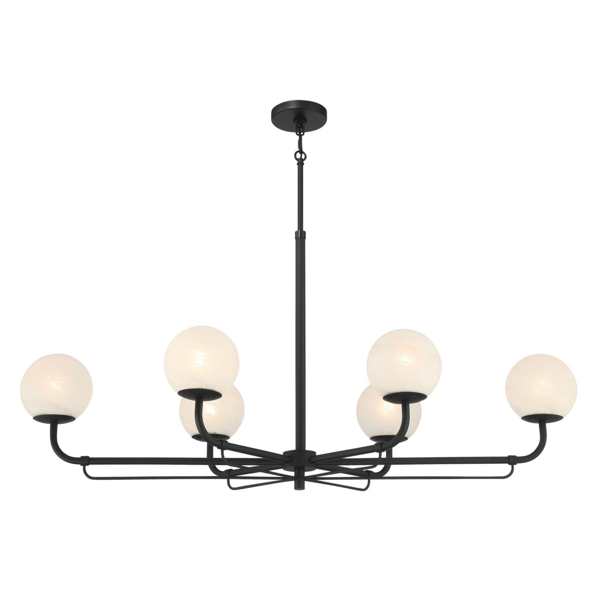 Whitehall 46" 6-Light Island Light, Dark Matte Black Finish - Bees Lighting