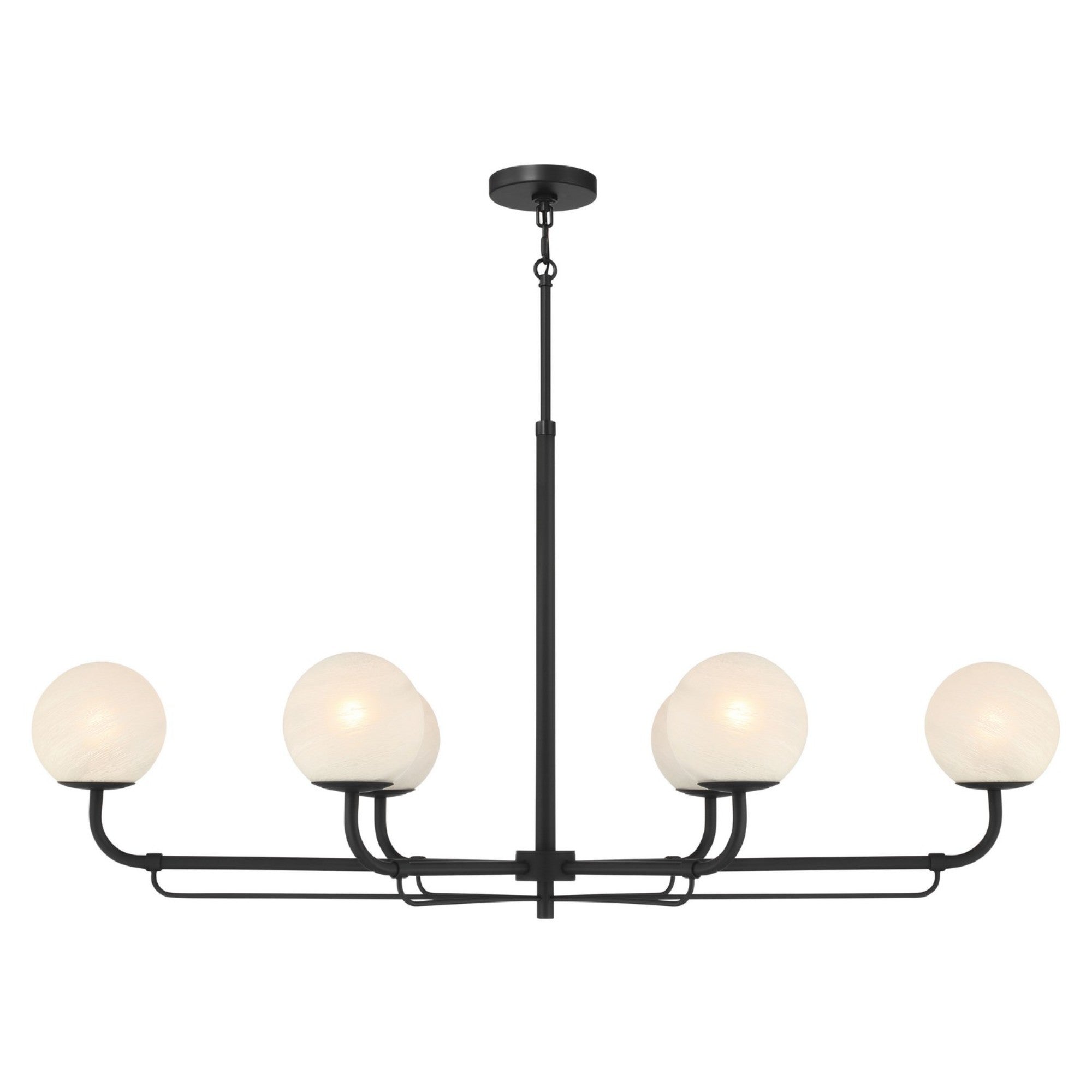 Whitehall 46" 6-Light Island Light, Dark Matte Black Finish - Bees Lighting