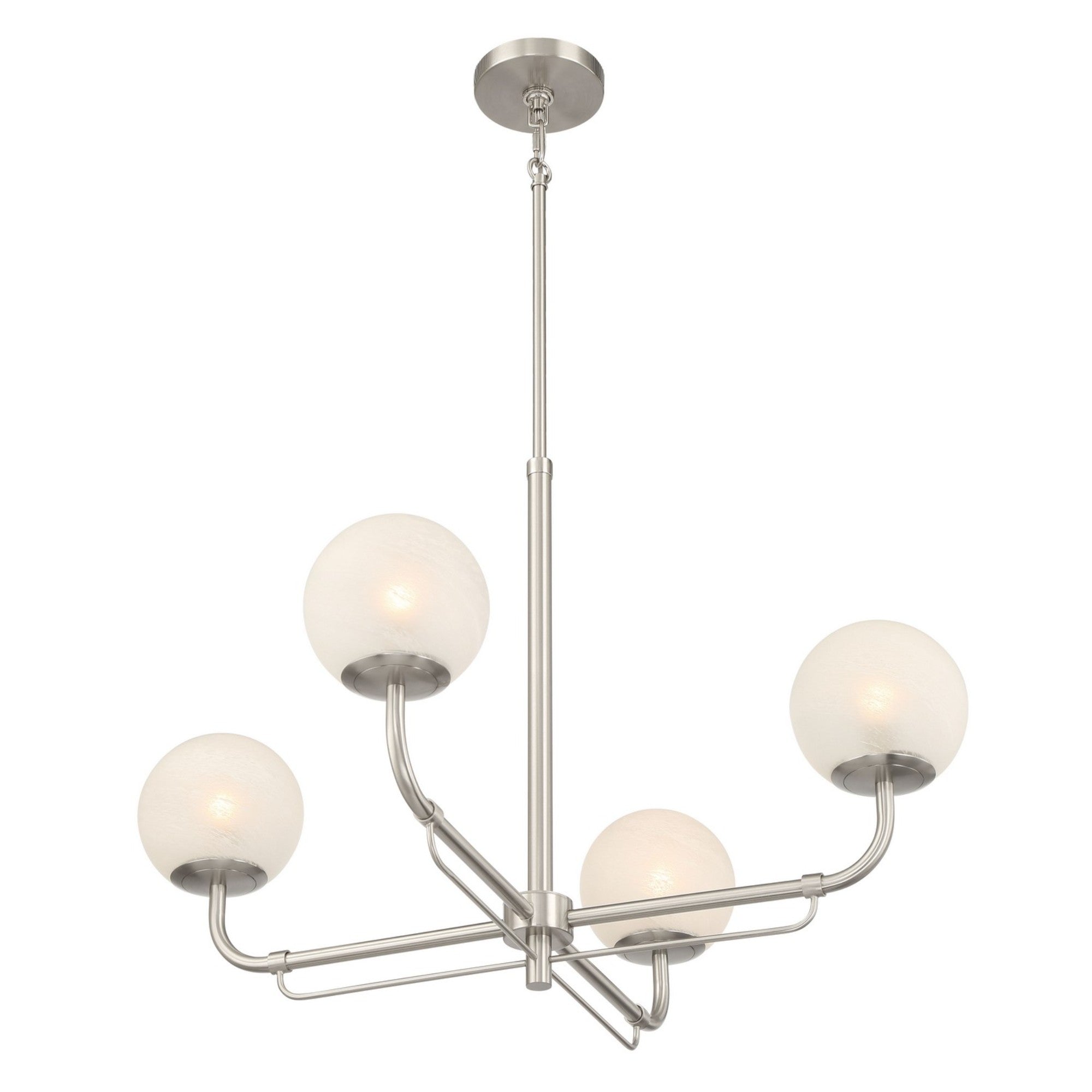 Whitehall 30" 4-Light Chandelier, Brushed Nickel Finish - Bees Lighting