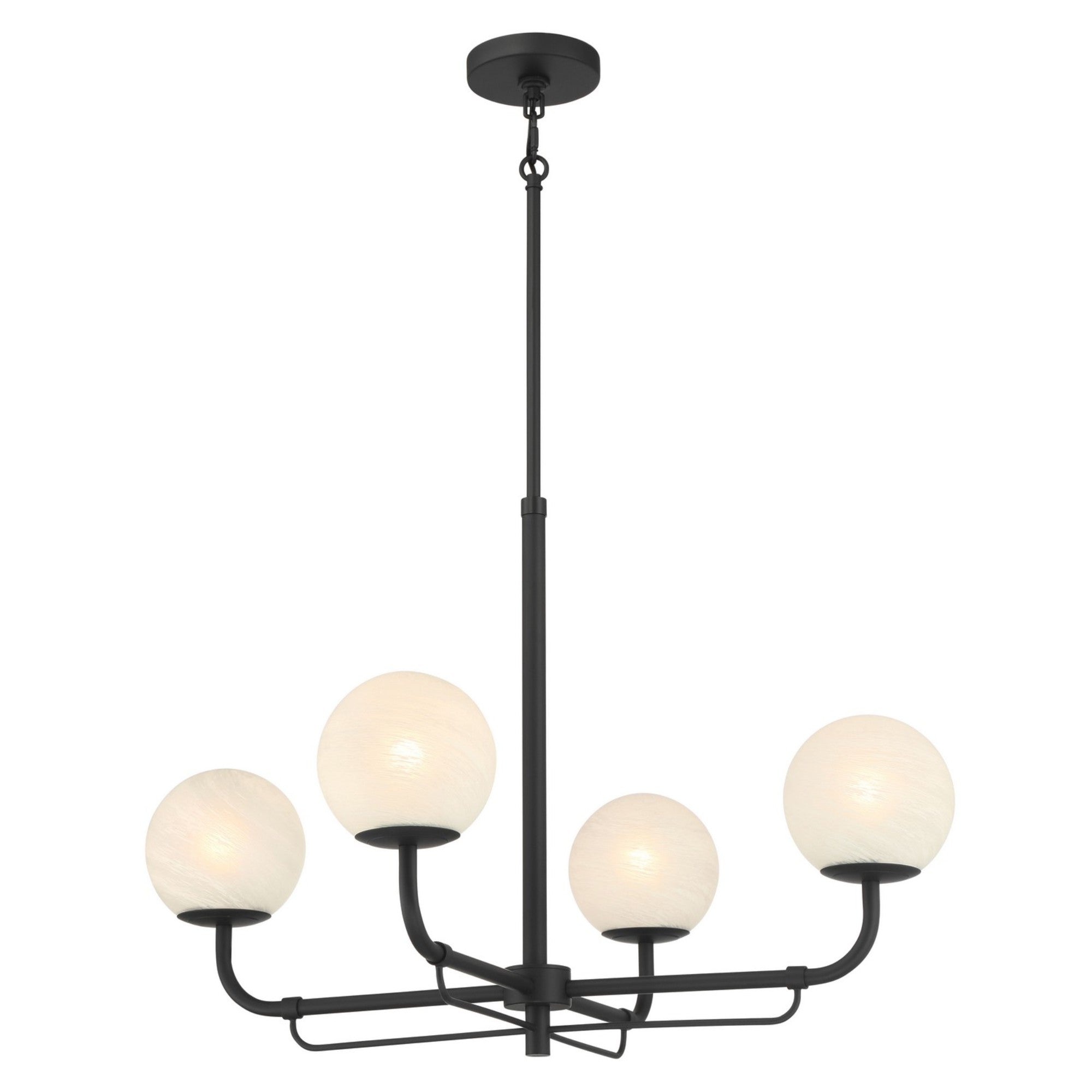 Whitehall 30" 4-Light Chandelier, Dark Matte Black Finish - Bees Lighting