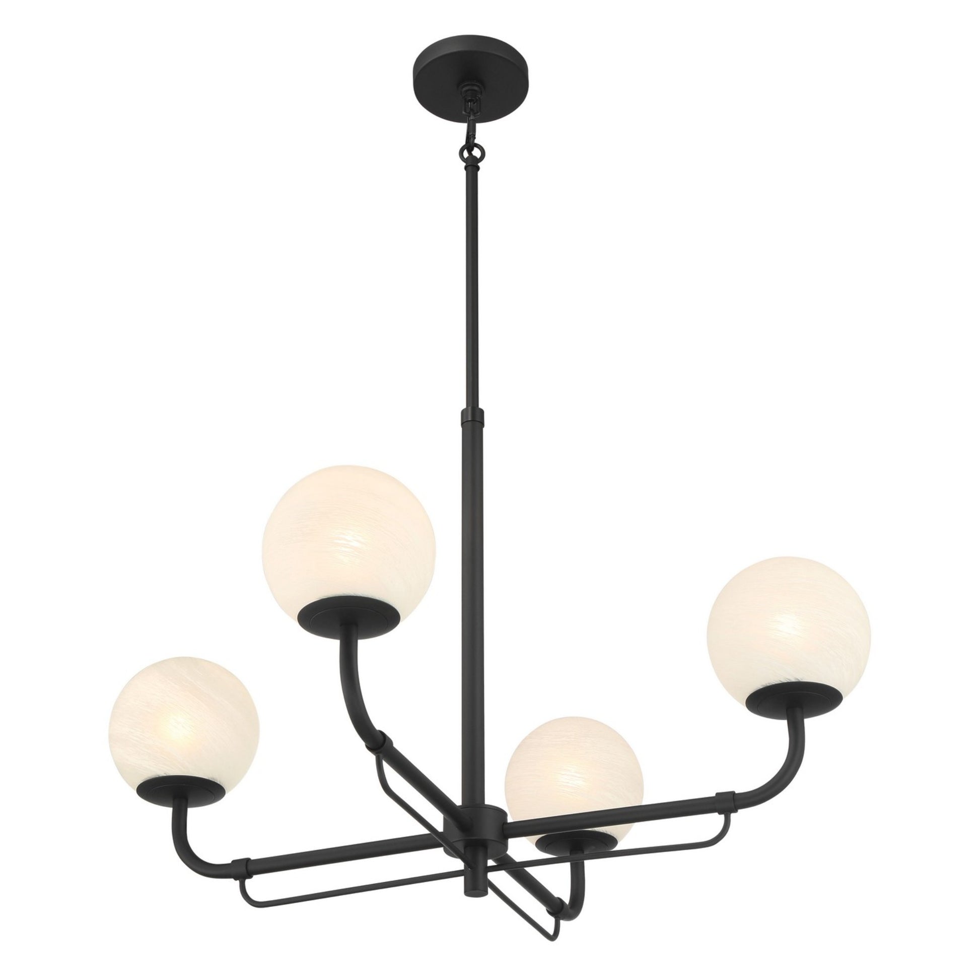 Whitehall 30" 4-Light Chandelier, Dark Matte Black Finish - Bees Lighting