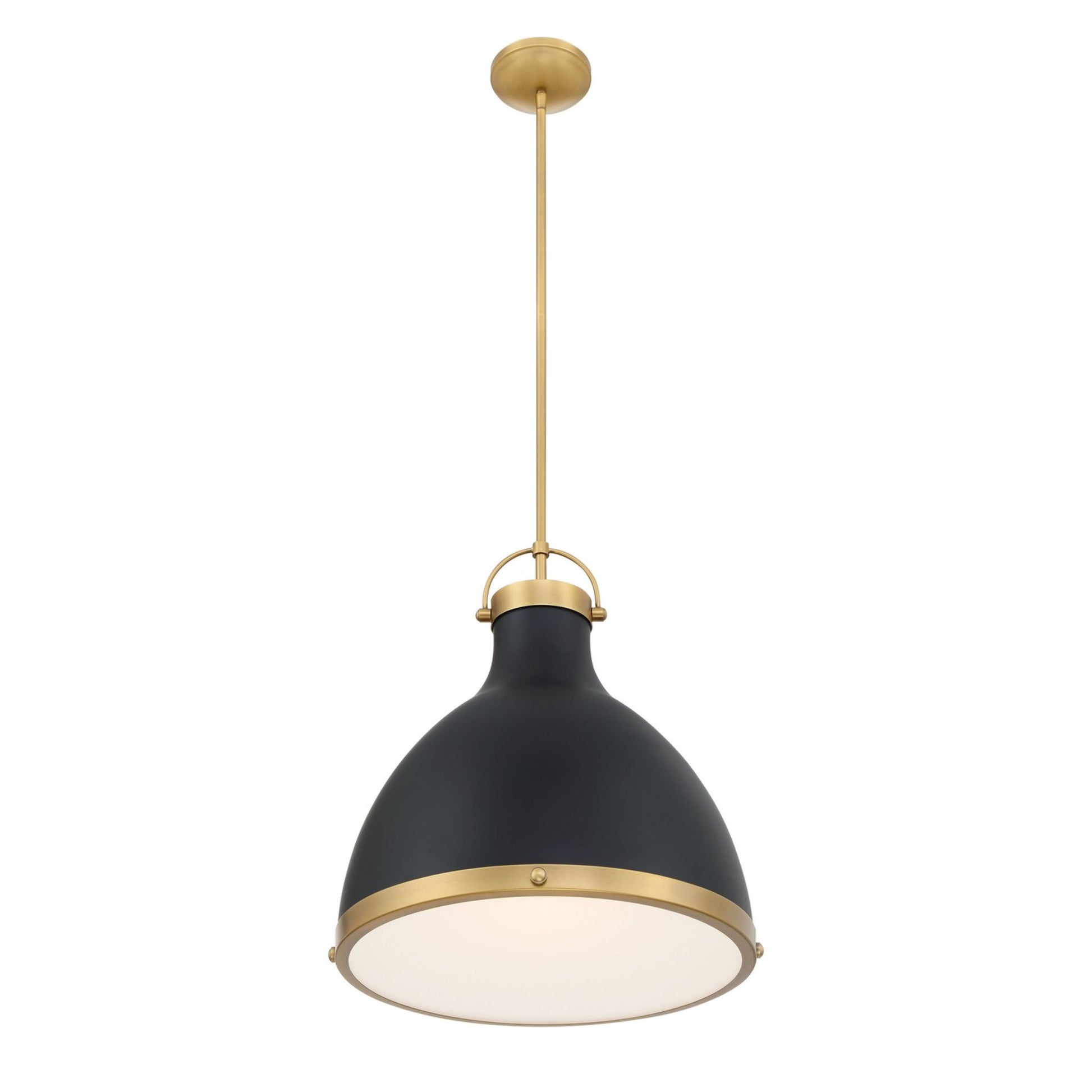 Lynk 17" Pendant, Legacy Brass & Matte Coal Finish - Bees Lighting