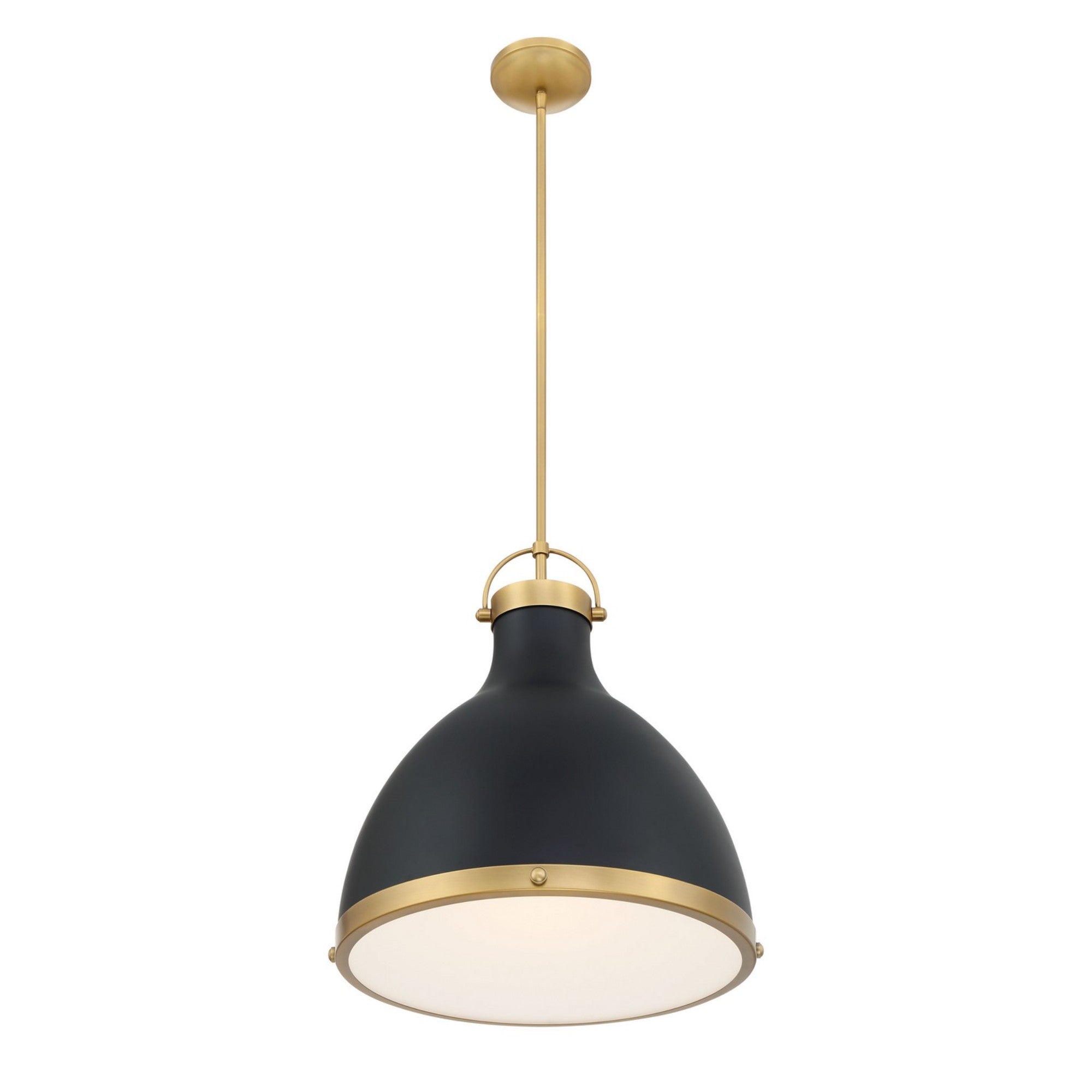 Lynk 17" Pendant, Legacy Brass & Matte Coal Finish - Bees Lighting