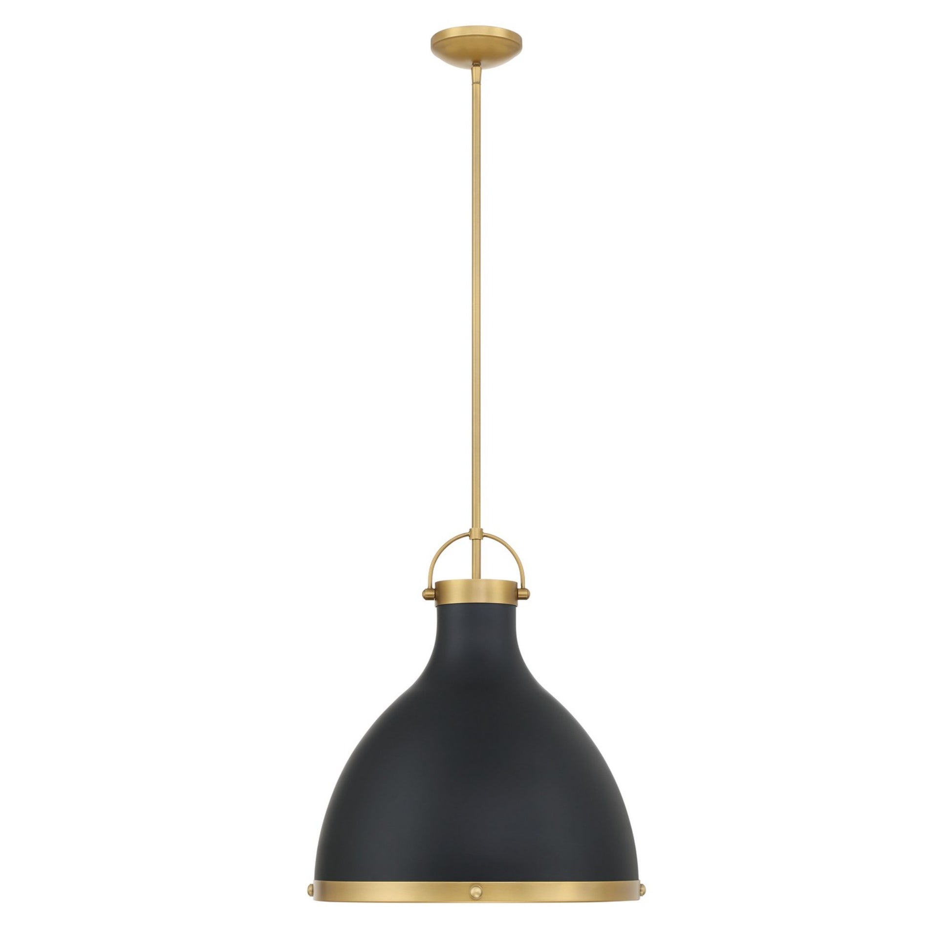 Lynk 17" Pendant, Legacy Brass & Matte Coal Finish - Bees Lighting