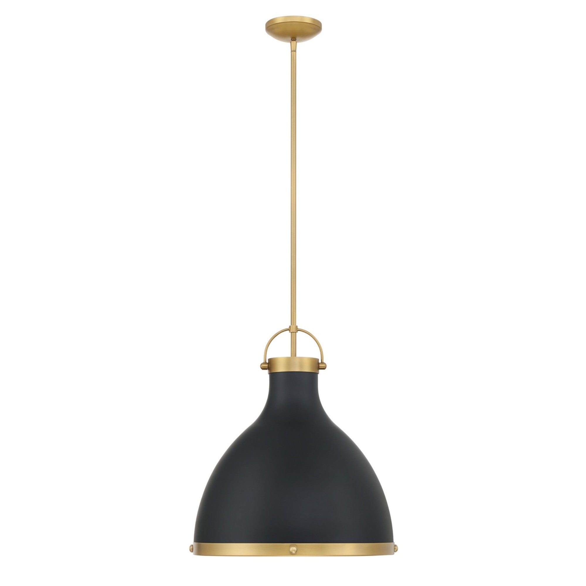 Lynk 17" Pendant, Legacy Brass & Matte Coal Finish - Bees Lighting