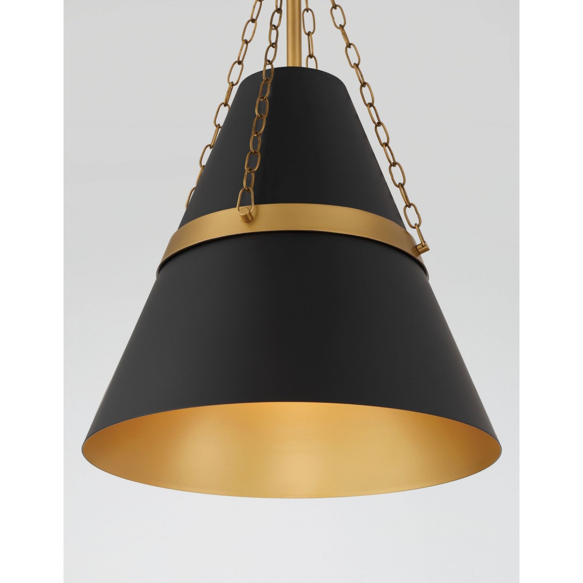 Springfield 18" Pendant, Legacy Brass & Dark Matte Black Finish - Bees Lighting