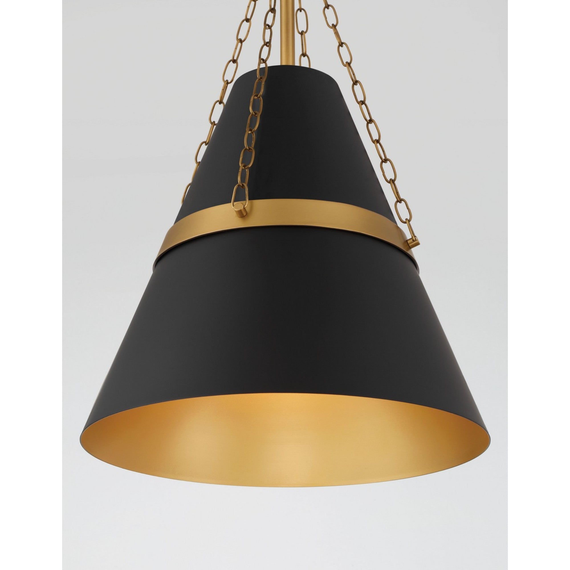 Springfield 18" Pendant, Legacy Brass & Dark Matte Black Finish - Bees Lighting