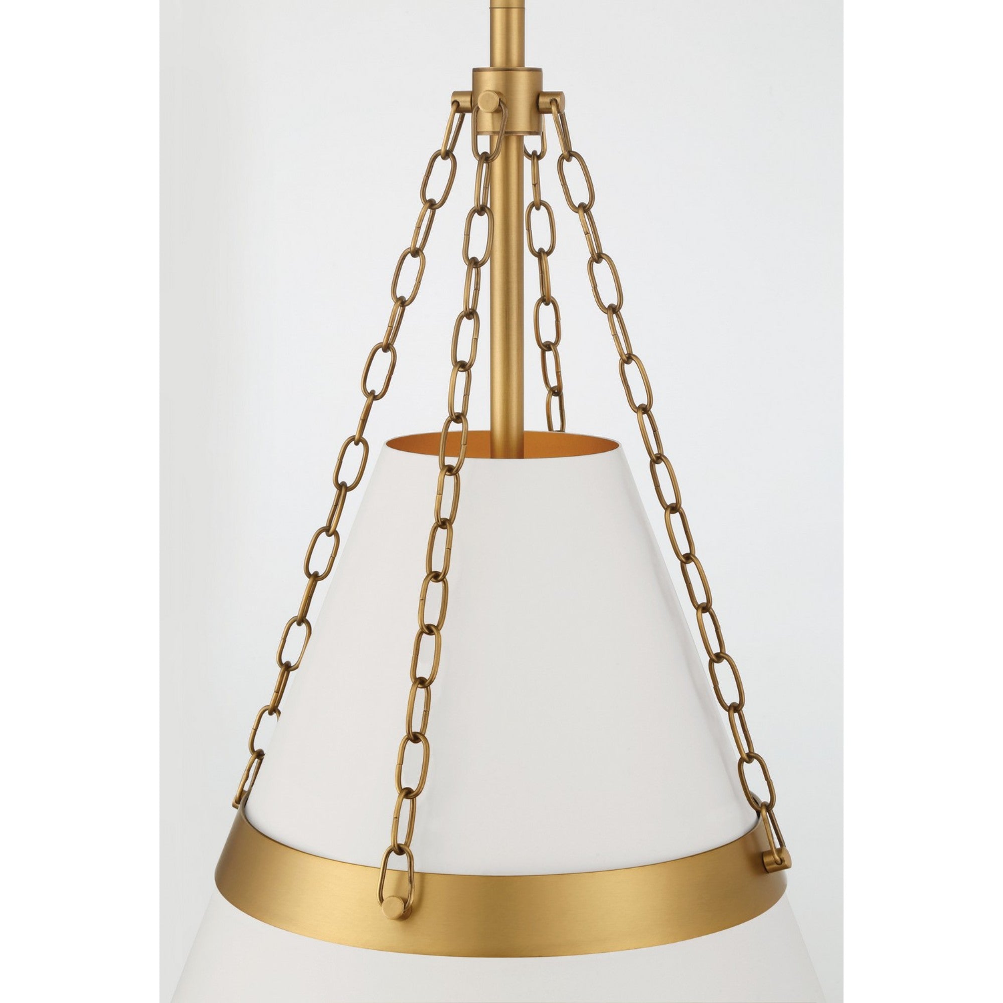 Springfield 18" Pendant, Legacy Brass & Off White Cream Finish - Bees Lighting