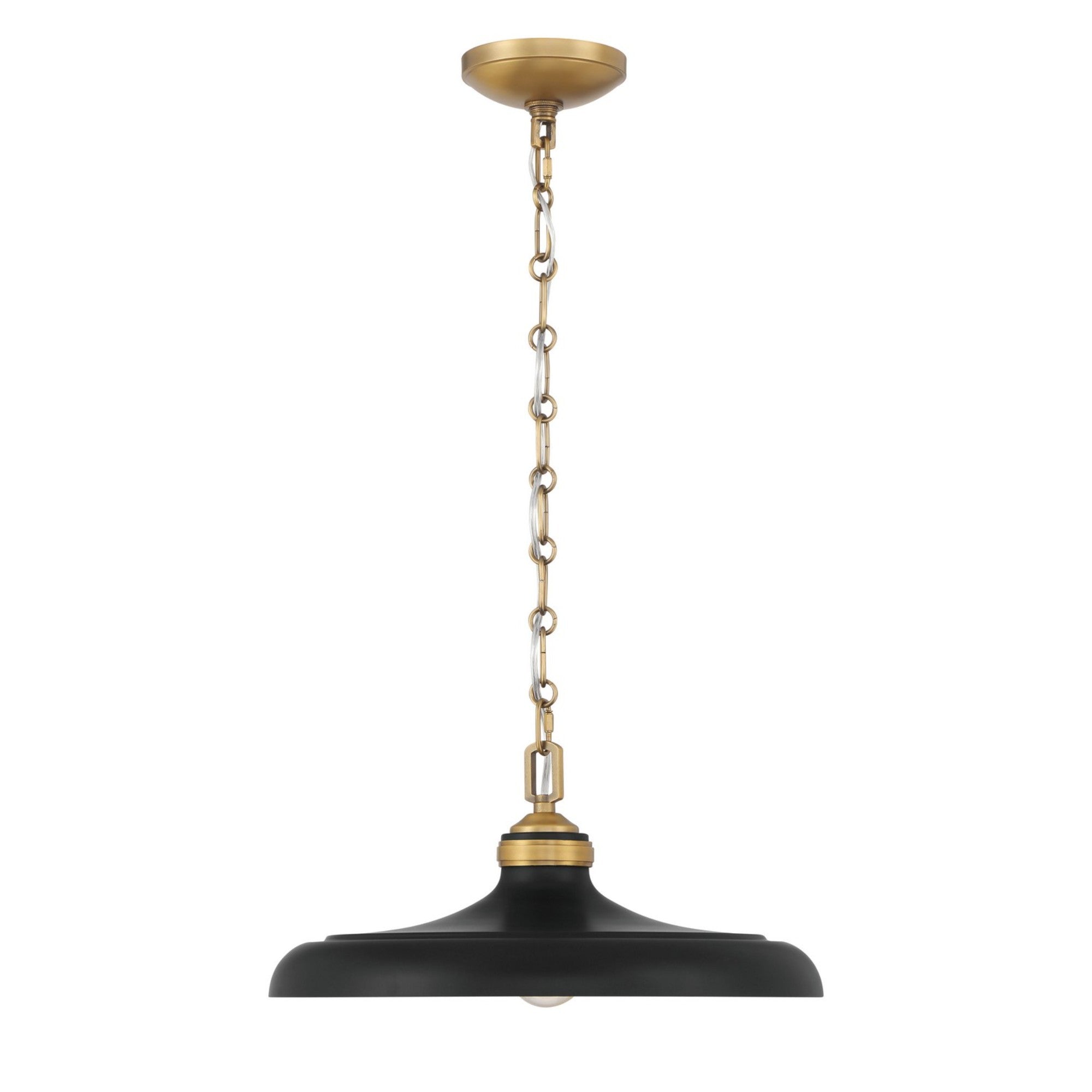 Crowne 16" Pendant, Legacy Brass & Dark Matte Black Finish - Bees Lighting