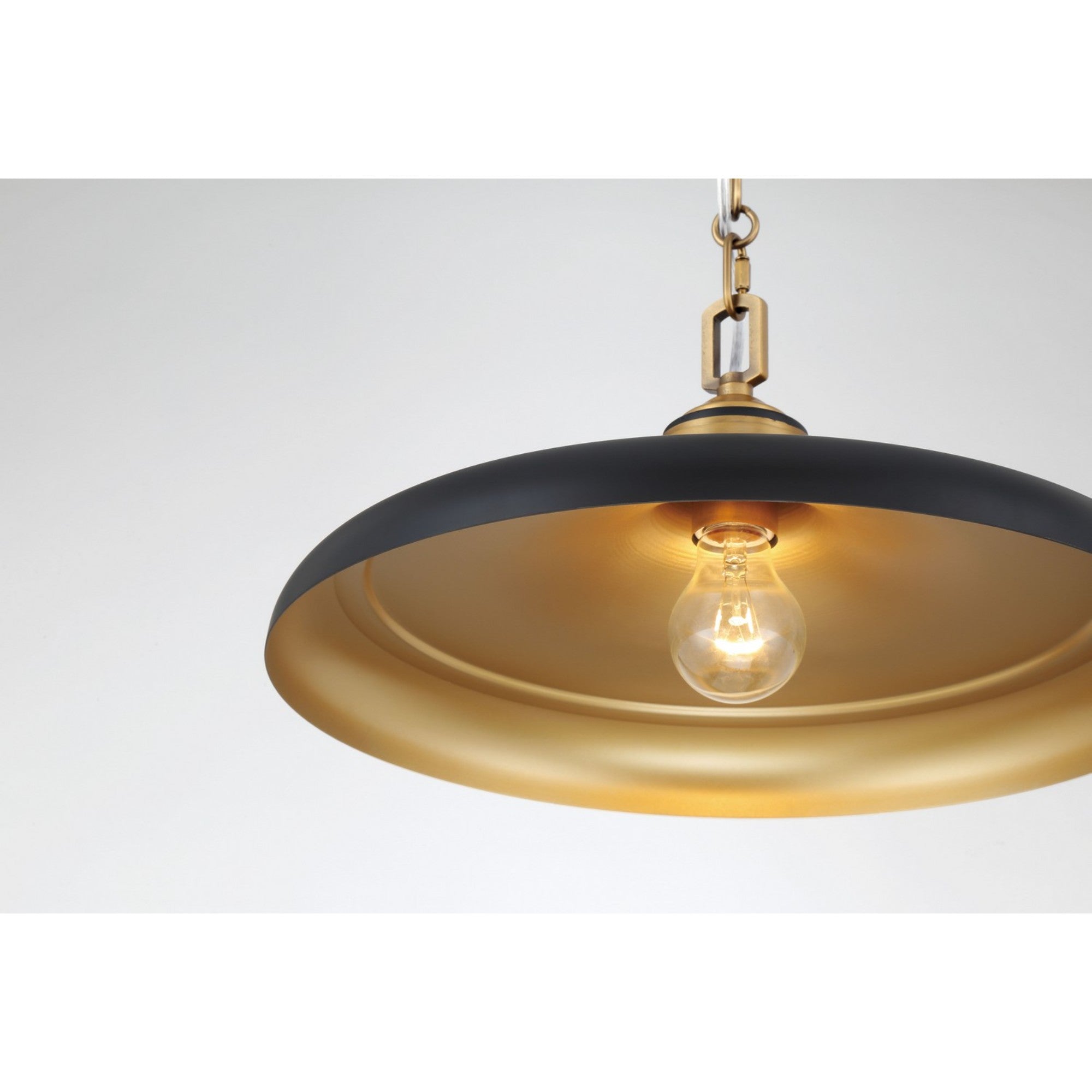 Crowne 16" Pendant, Legacy Brass & Dark Matte Black Finish - Bees Lighting