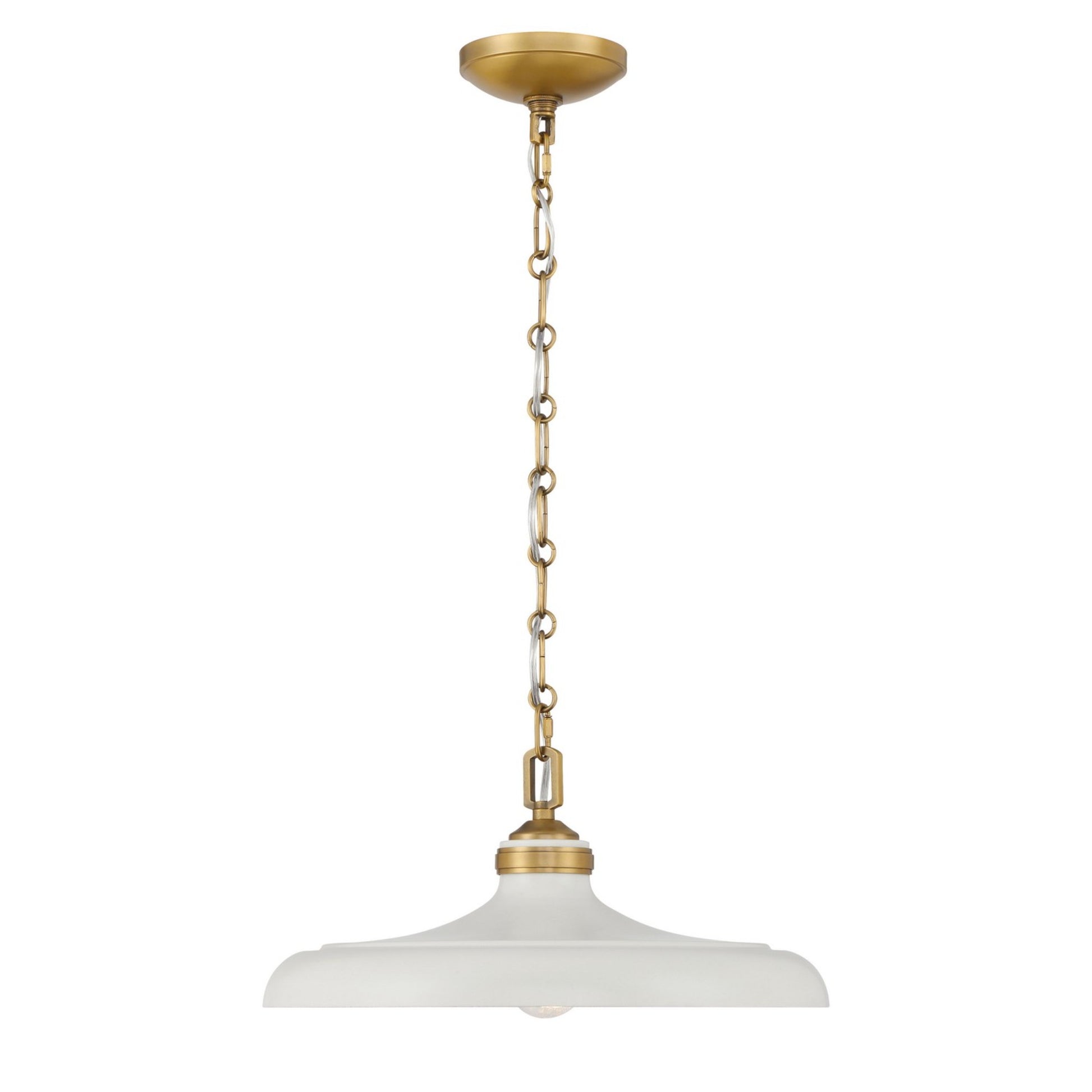 Crowne 16" Pendant, Legacy Brass & Off White Cream Finish - Bees Lighting