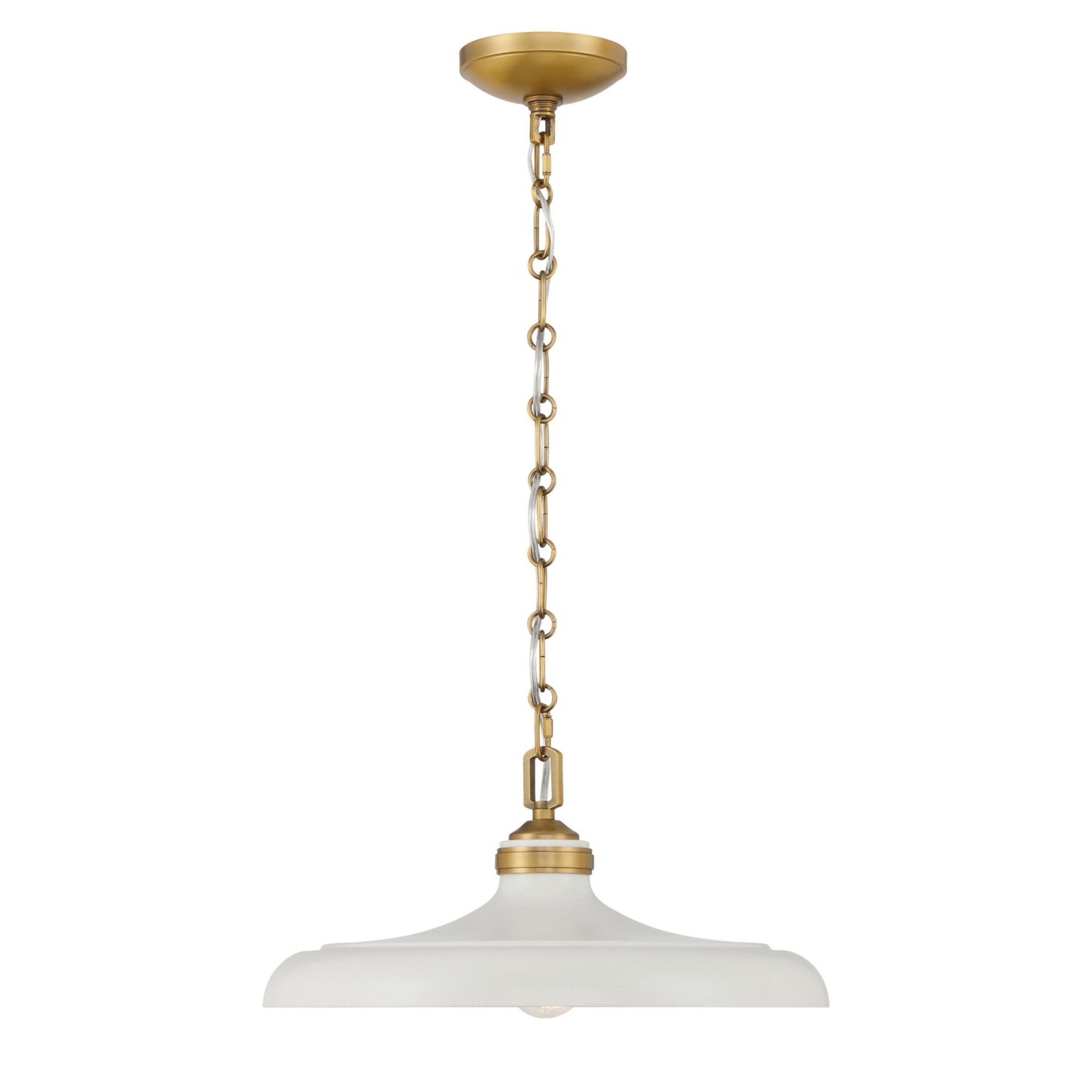 Crowne 16" Pendant, Legacy Brass & Off White Cream Finish - Bees Lighting