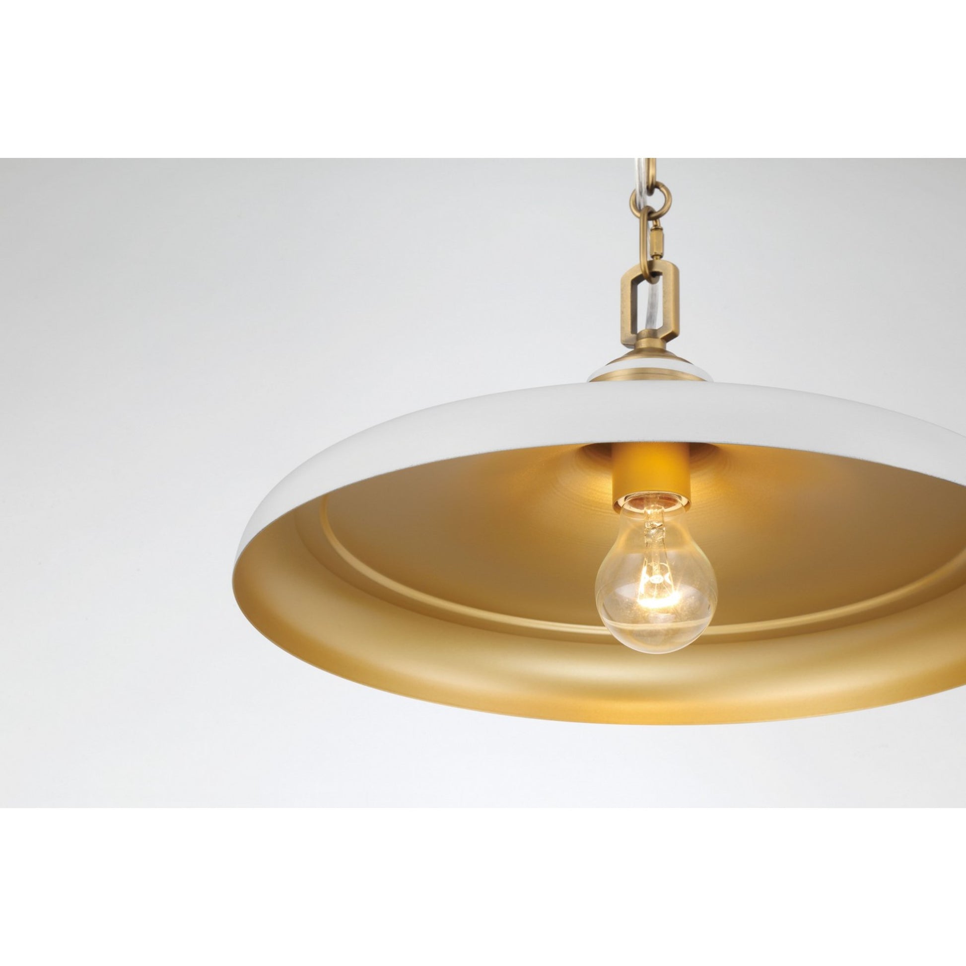 Crowne 16" Pendant, Legacy Brass & Off White Cream Finish - Bees Lighting