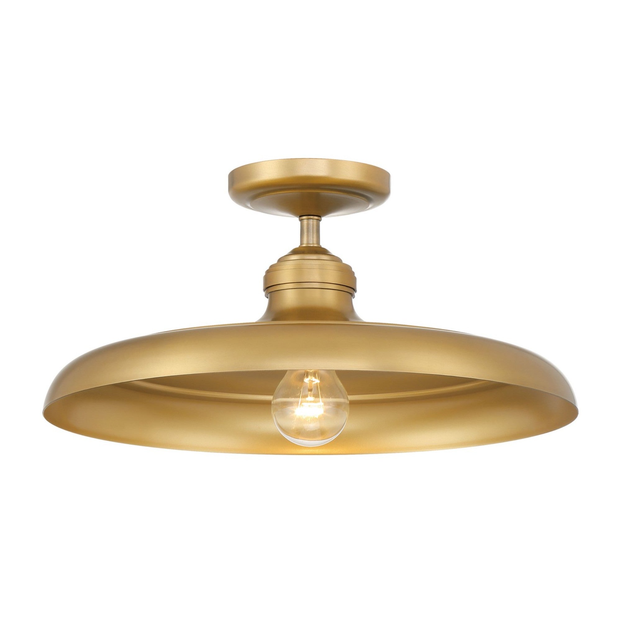 Crowne 16" Semi-Flush Mount, Legacy Brass Finish - Bees Lighting