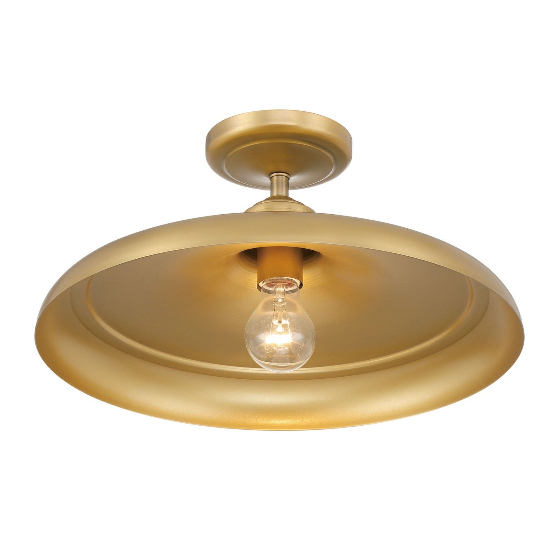 Crowne 16" Semi-Flush Mount, Legacy Brass Finish - Bees Lighting
