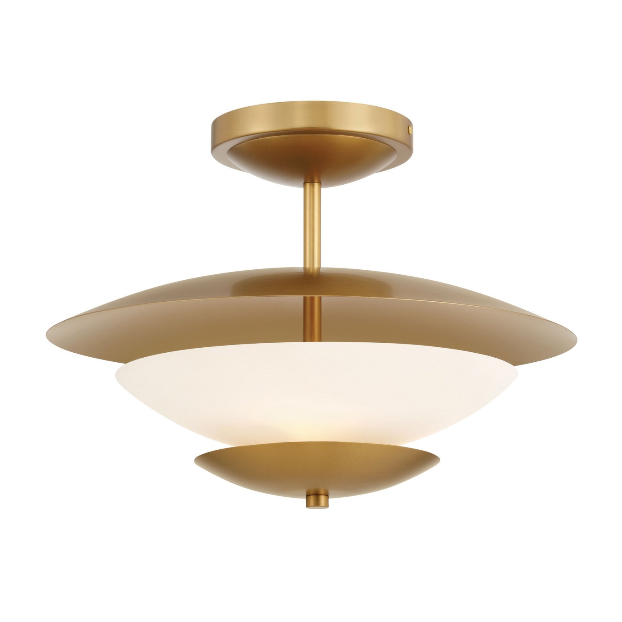 Solara 18" 3-Light Semi-Flush Mount, Legacy Brass Finish - Bees Lighting