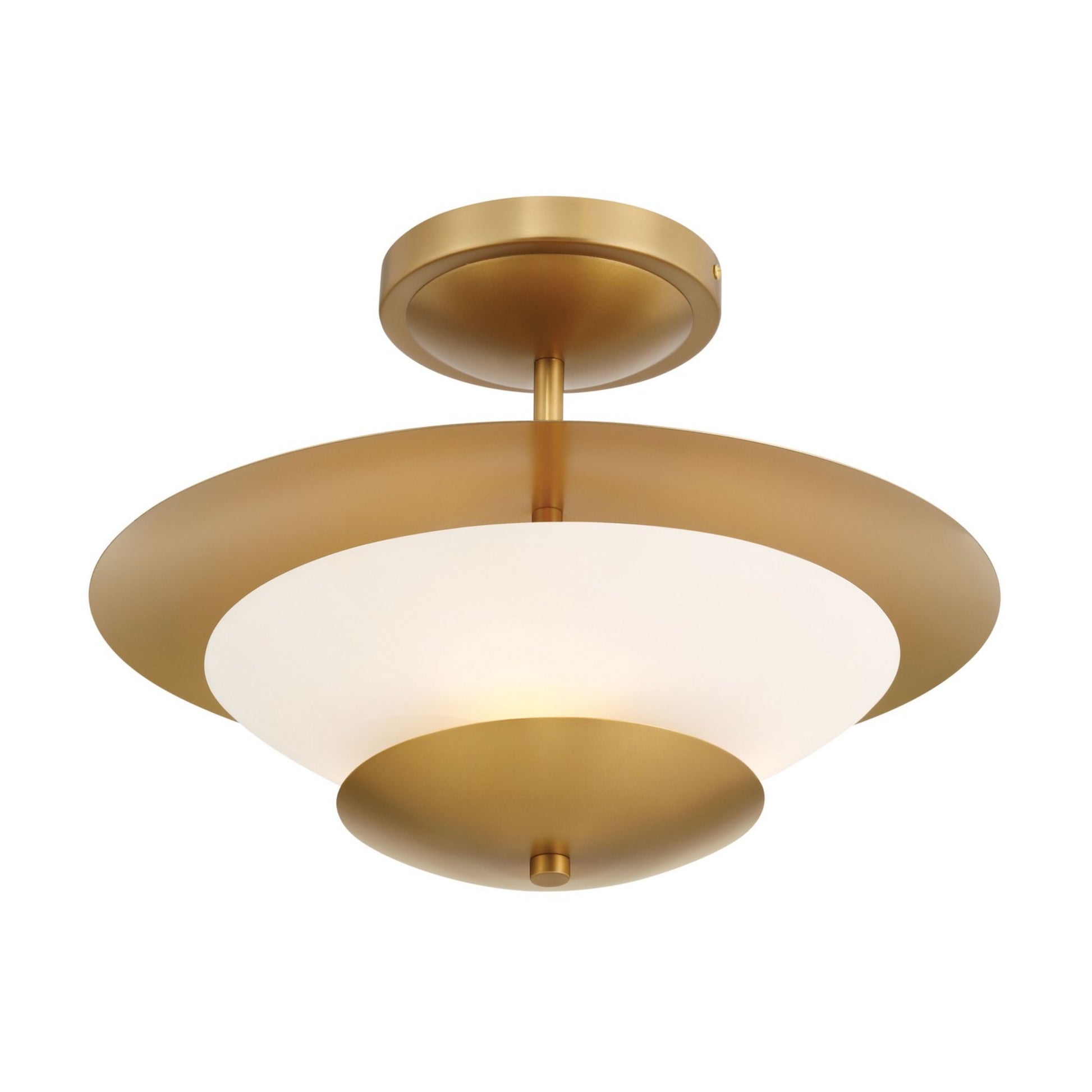 Solara 18" 3-Light Semi-Flush Mount, Legacy Brass Finish - Bees Lighting
