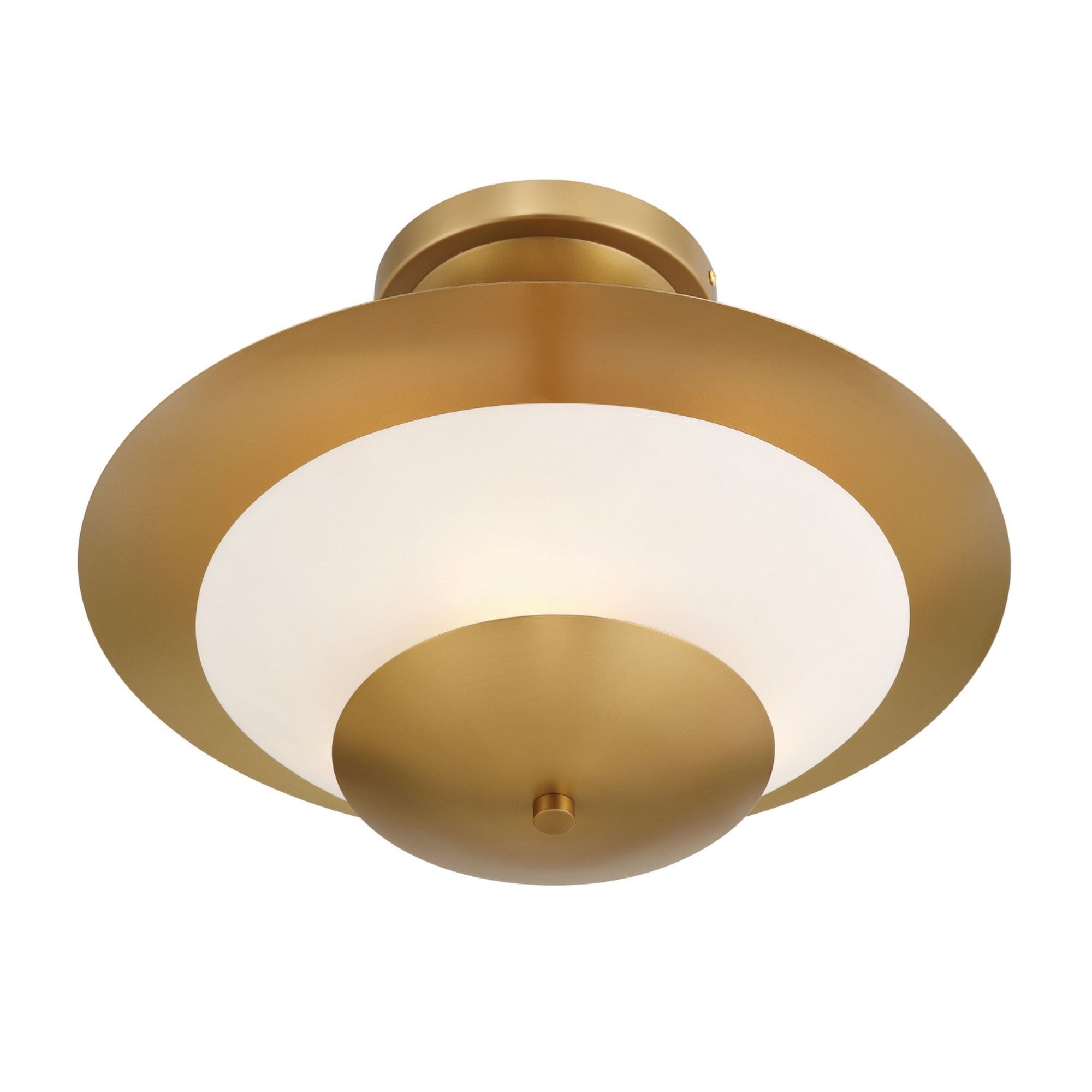 Solara 18" 3-Light Semi-Flush Mount, Legacy Brass Finish - Bees Lighting