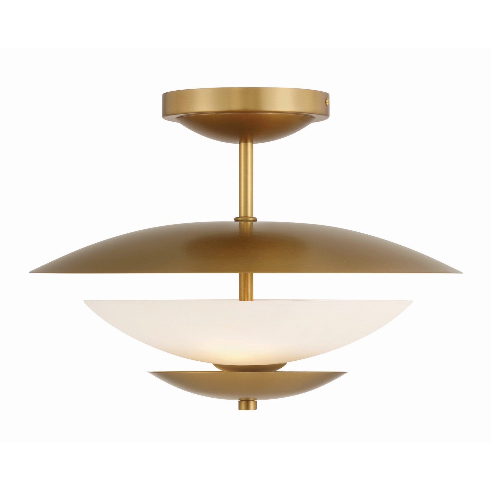Solara 18" 3-Light Semi-Flush Mount, Legacy Brass Finish - Bees Lighting